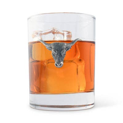 Long Horn Double Old Fashion Bar Glass Set of 2