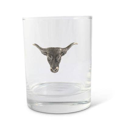 Long Horn Double Old Fashion Bar Glass Set of 2