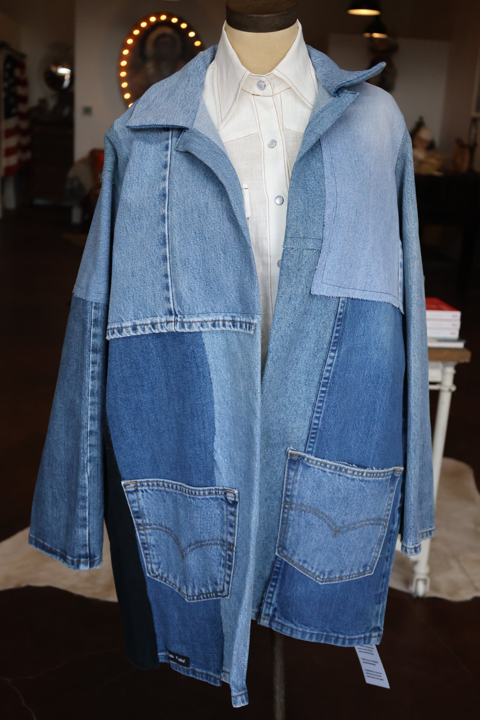 ReWorked Patchwork Denim Car Coat