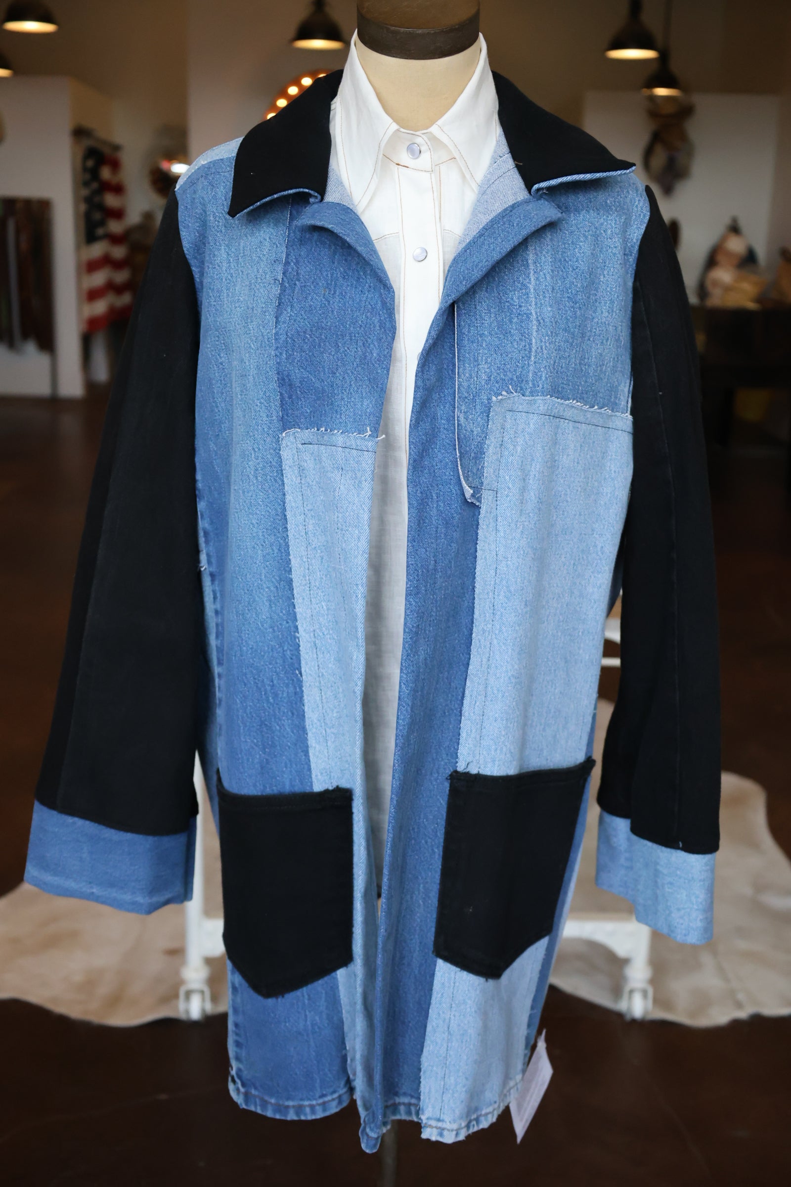 ReWorked Patchwork Denim Car Coat