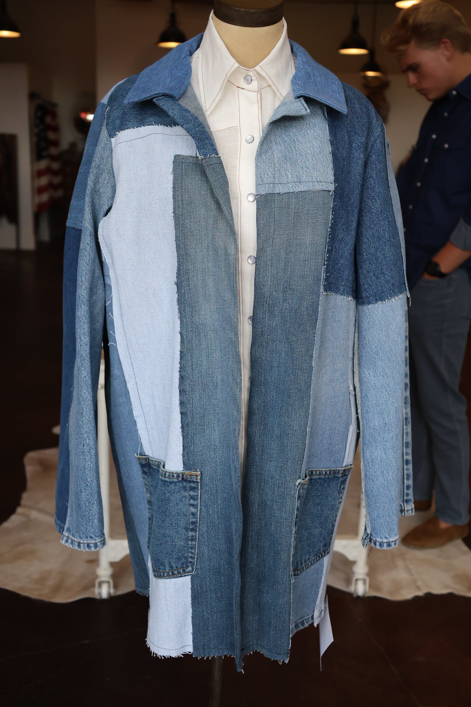 ReWorked Patchwork Denim Car Coat