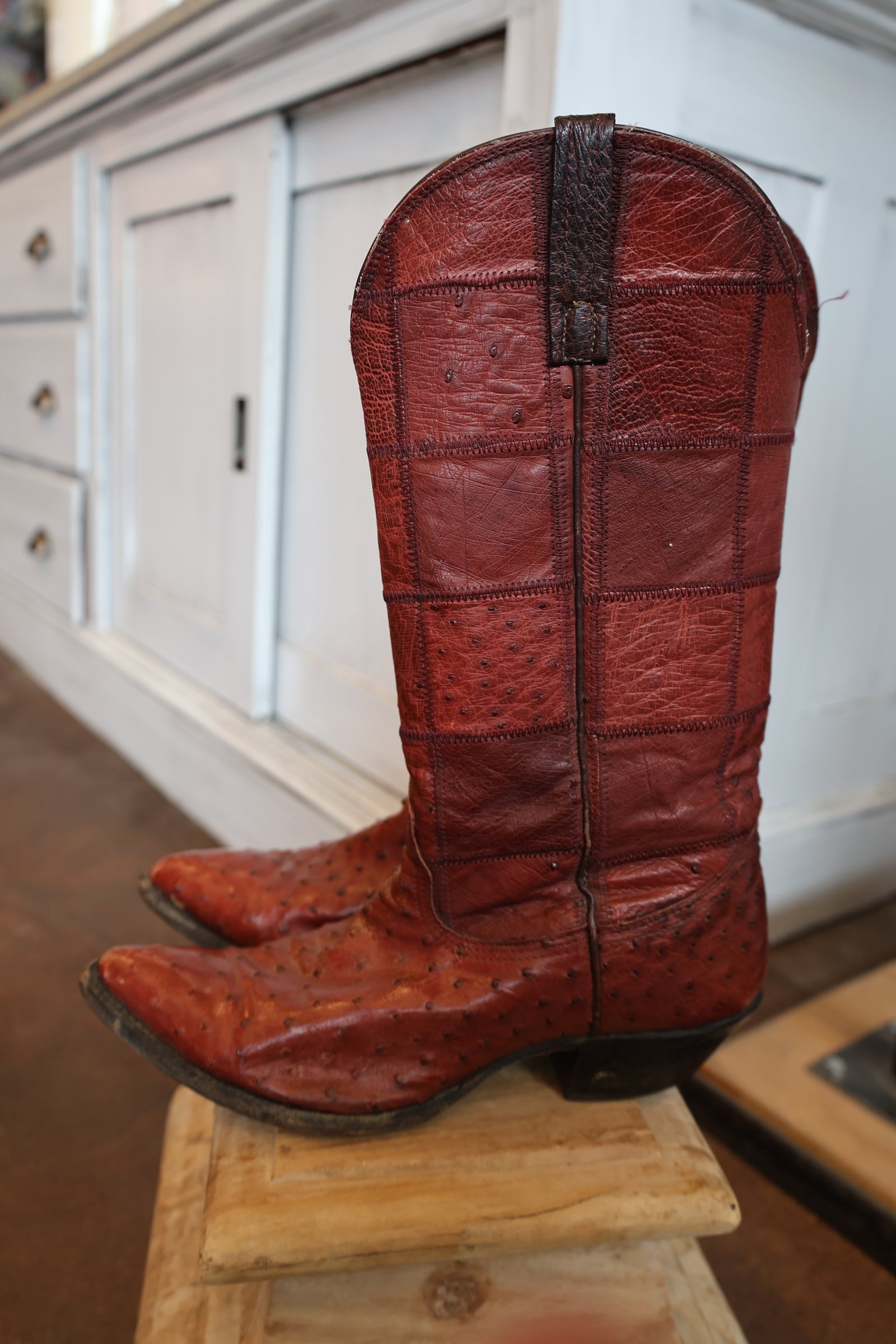 Red Patchwork Nocona Boots