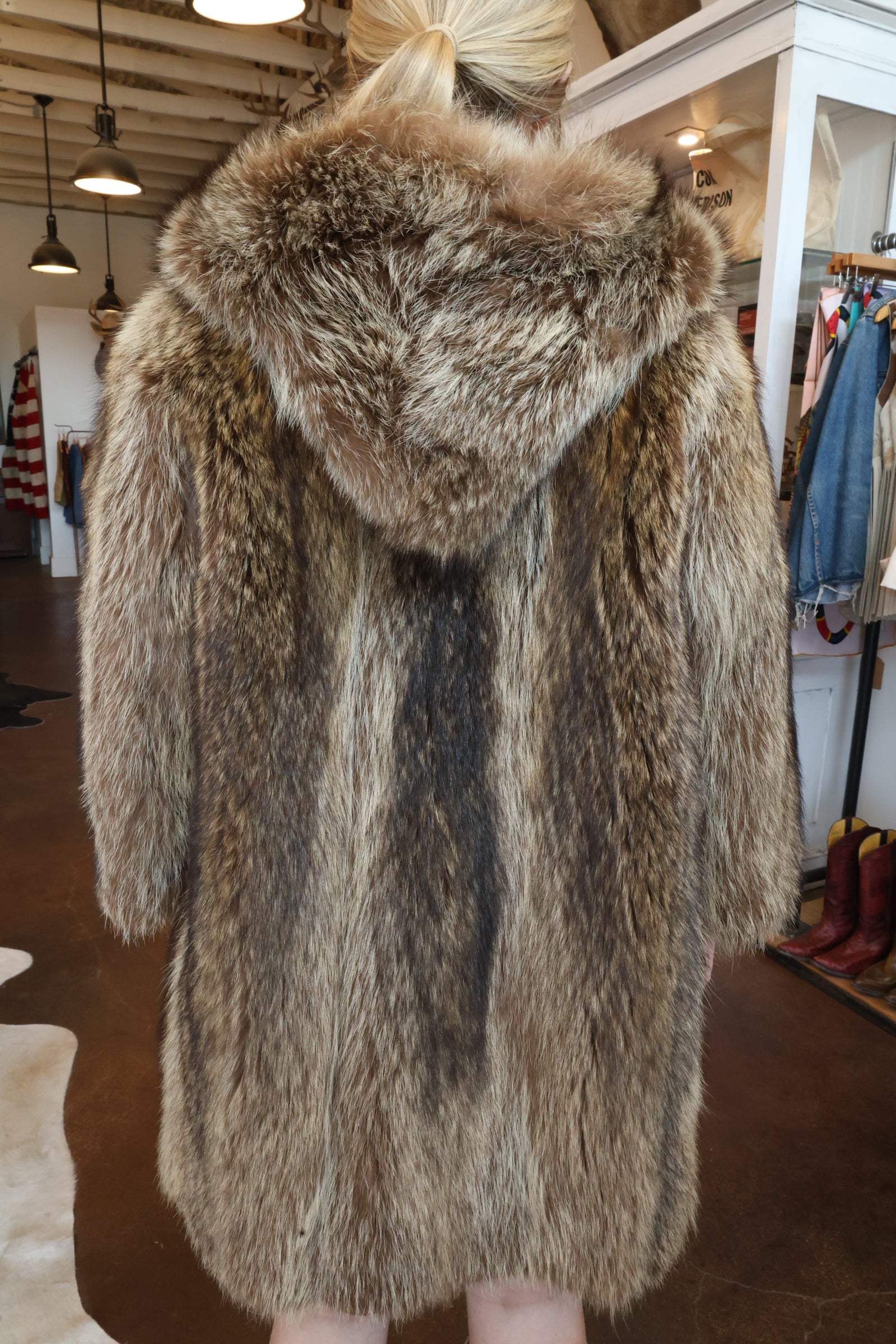 Vintage Raccoon Fur Reversible Coat