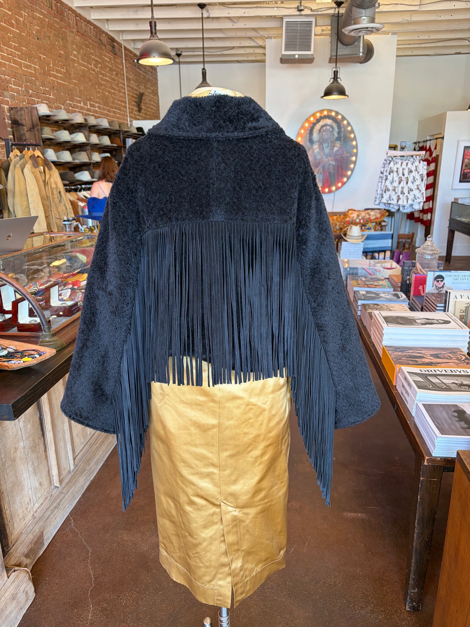 Alpaca Cropped Fringe Jacket