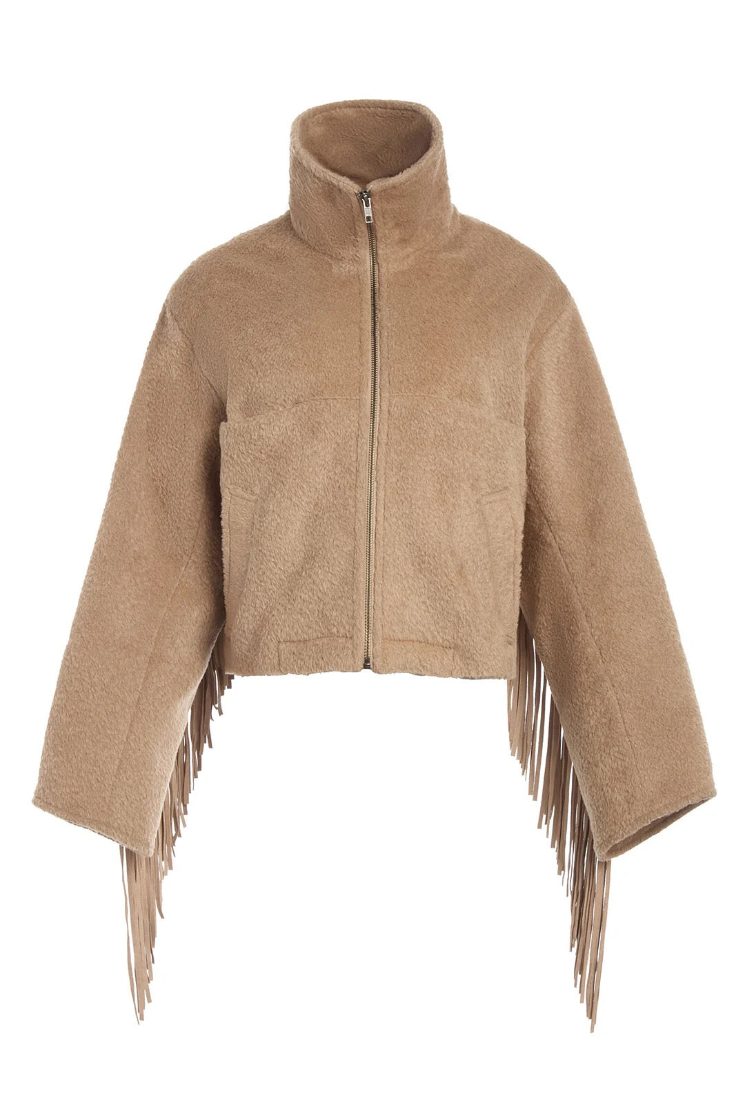 Alpaca Cropped Fringe Jacket