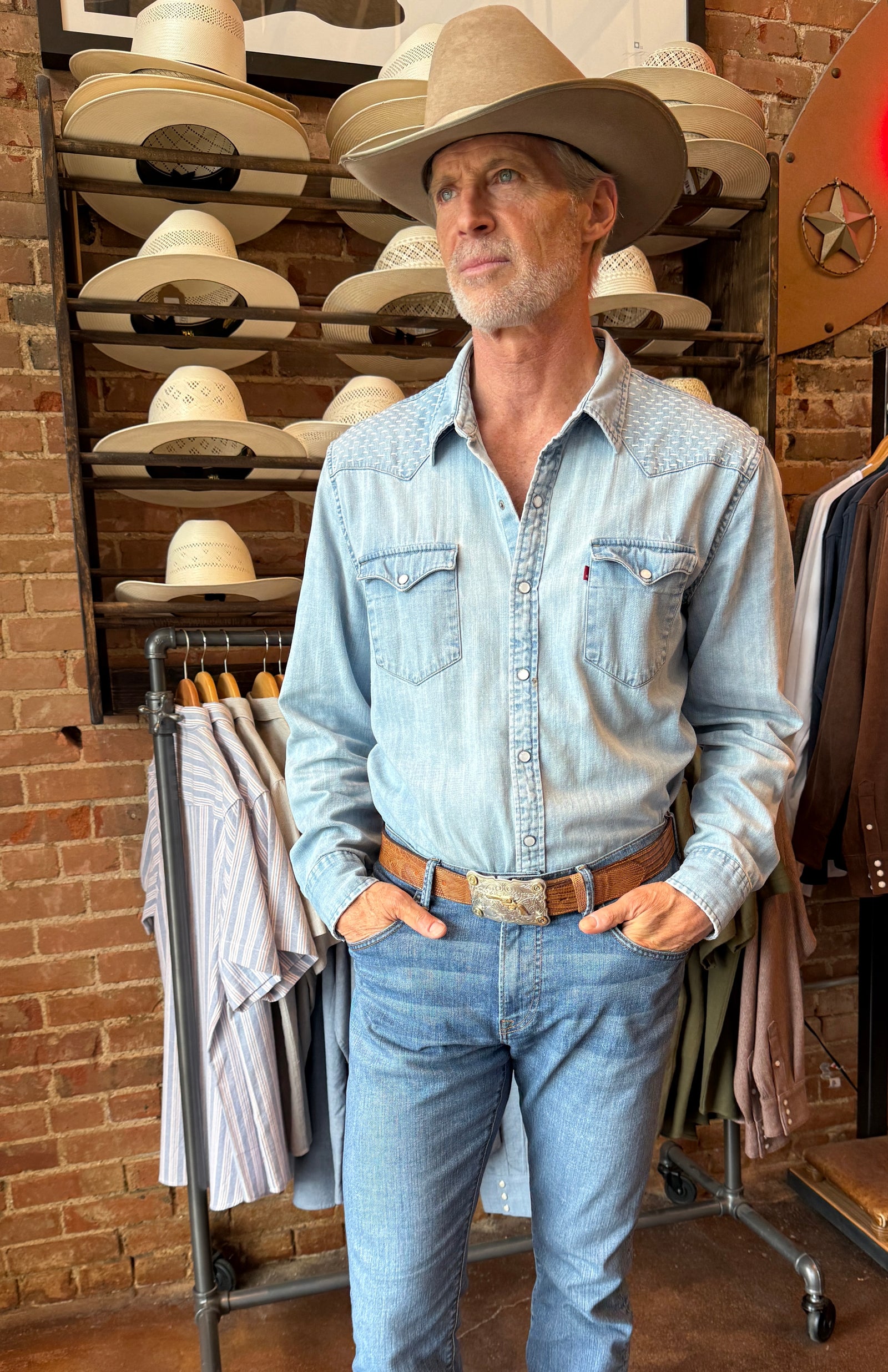 Levis Denim Sashiko Detailed Shirt