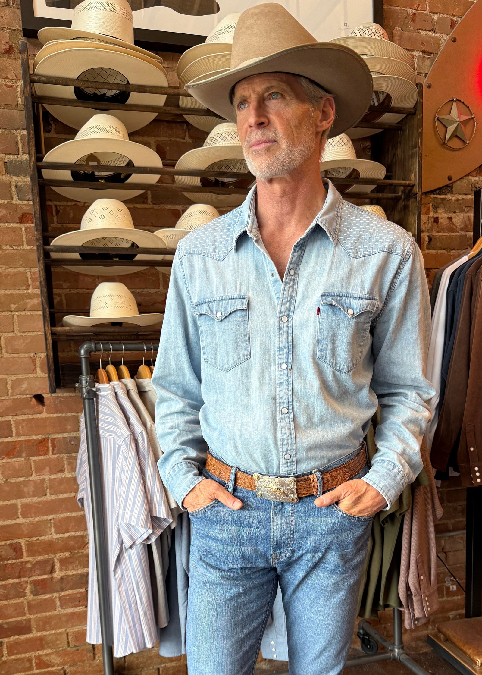Levis Denim Sashiko Detailed Shirt
