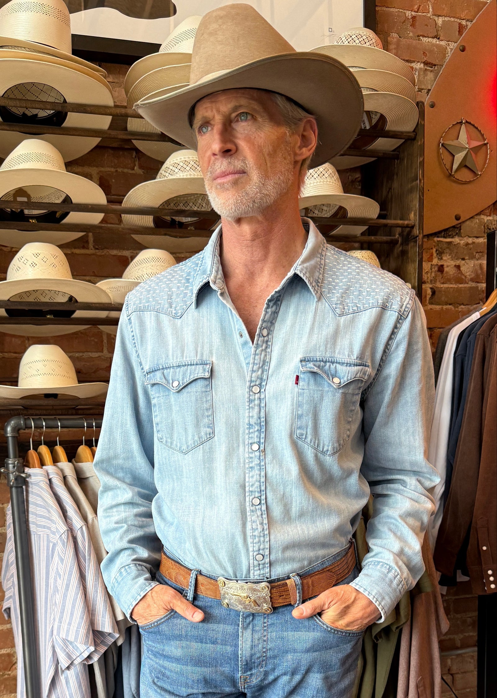 Levis Denim Sashiko Detailed Shirt