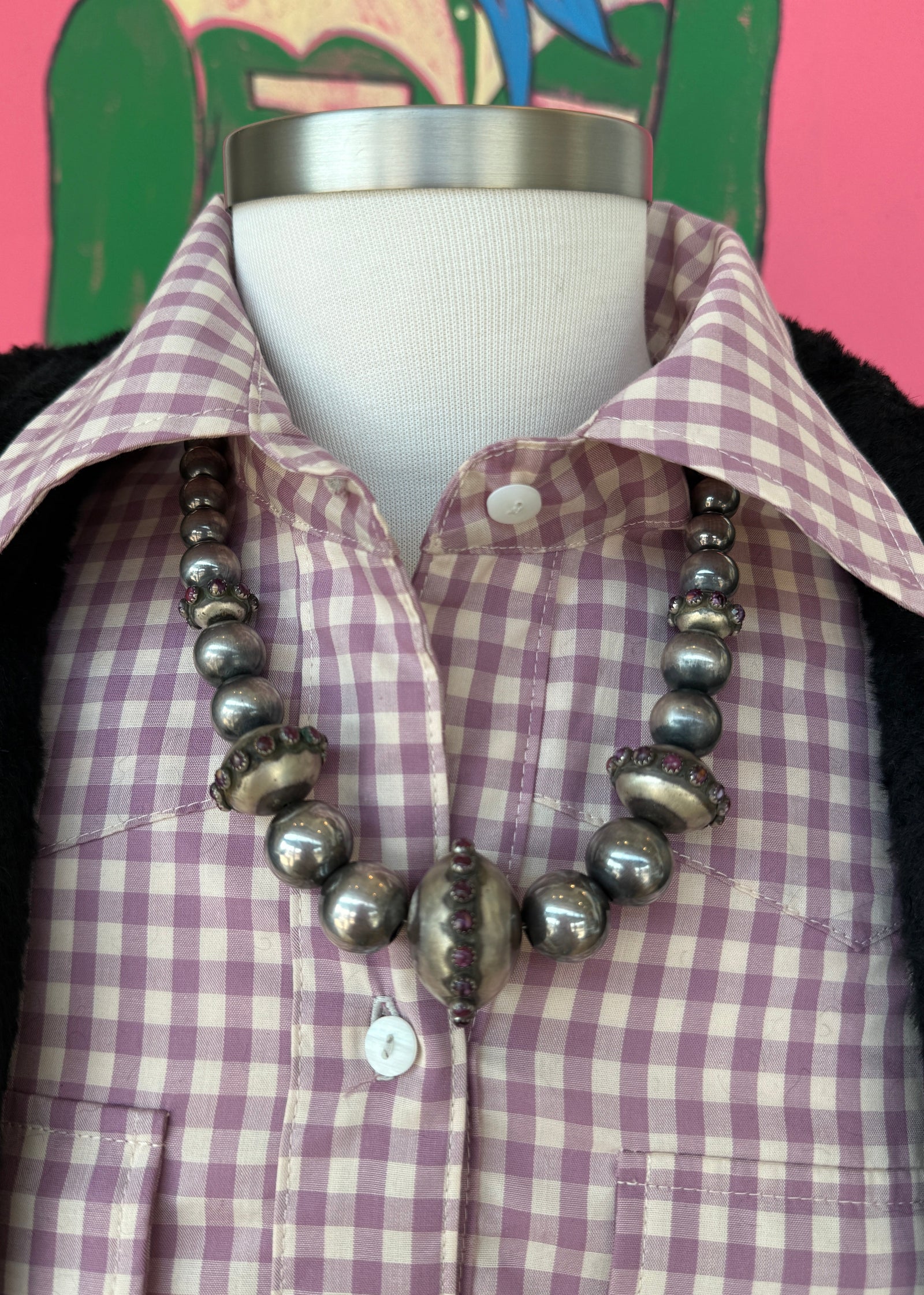 Purple Spiny Oyster Navajo Pearls