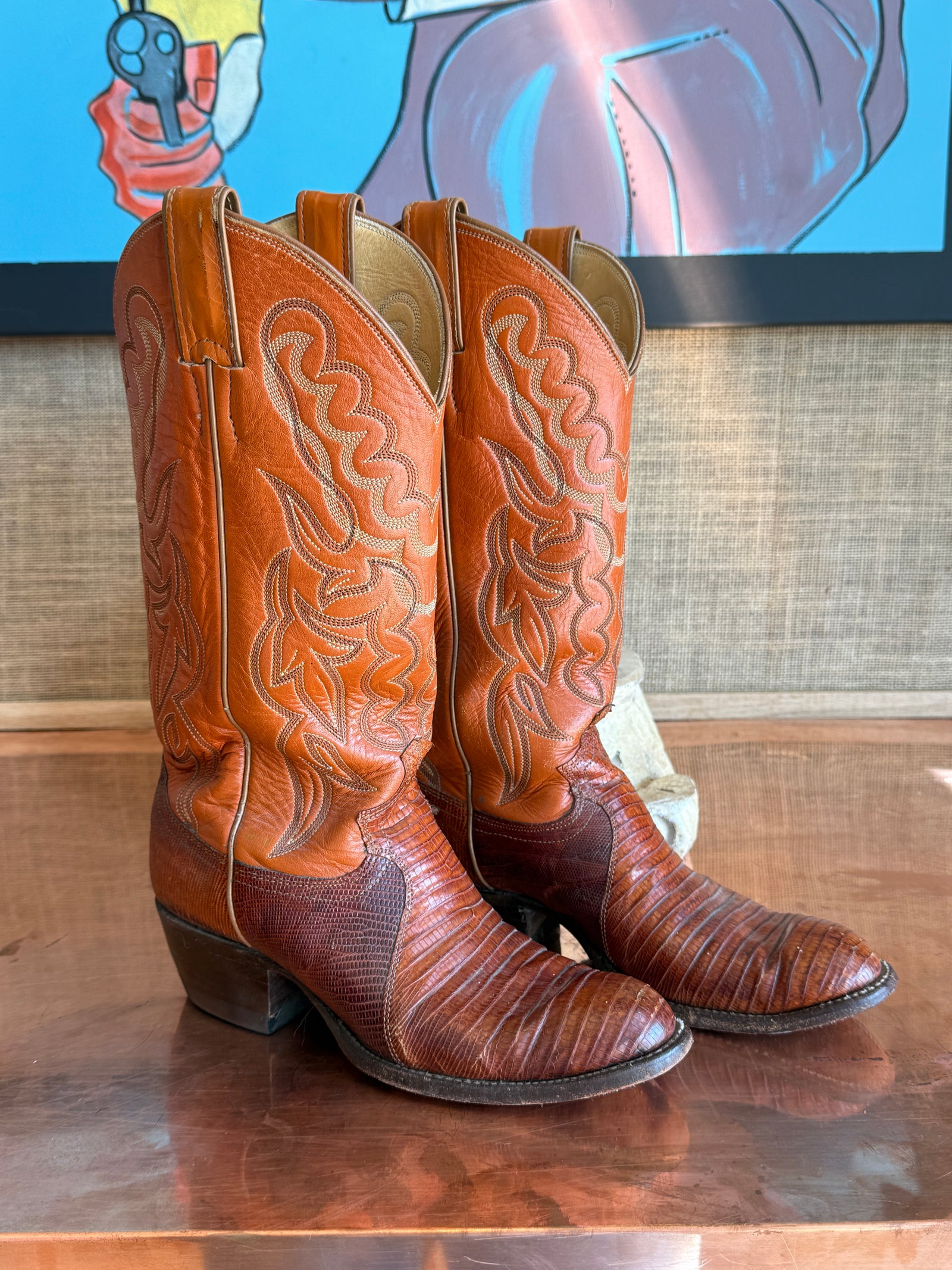 Justin Lizard Cowgirl Boots