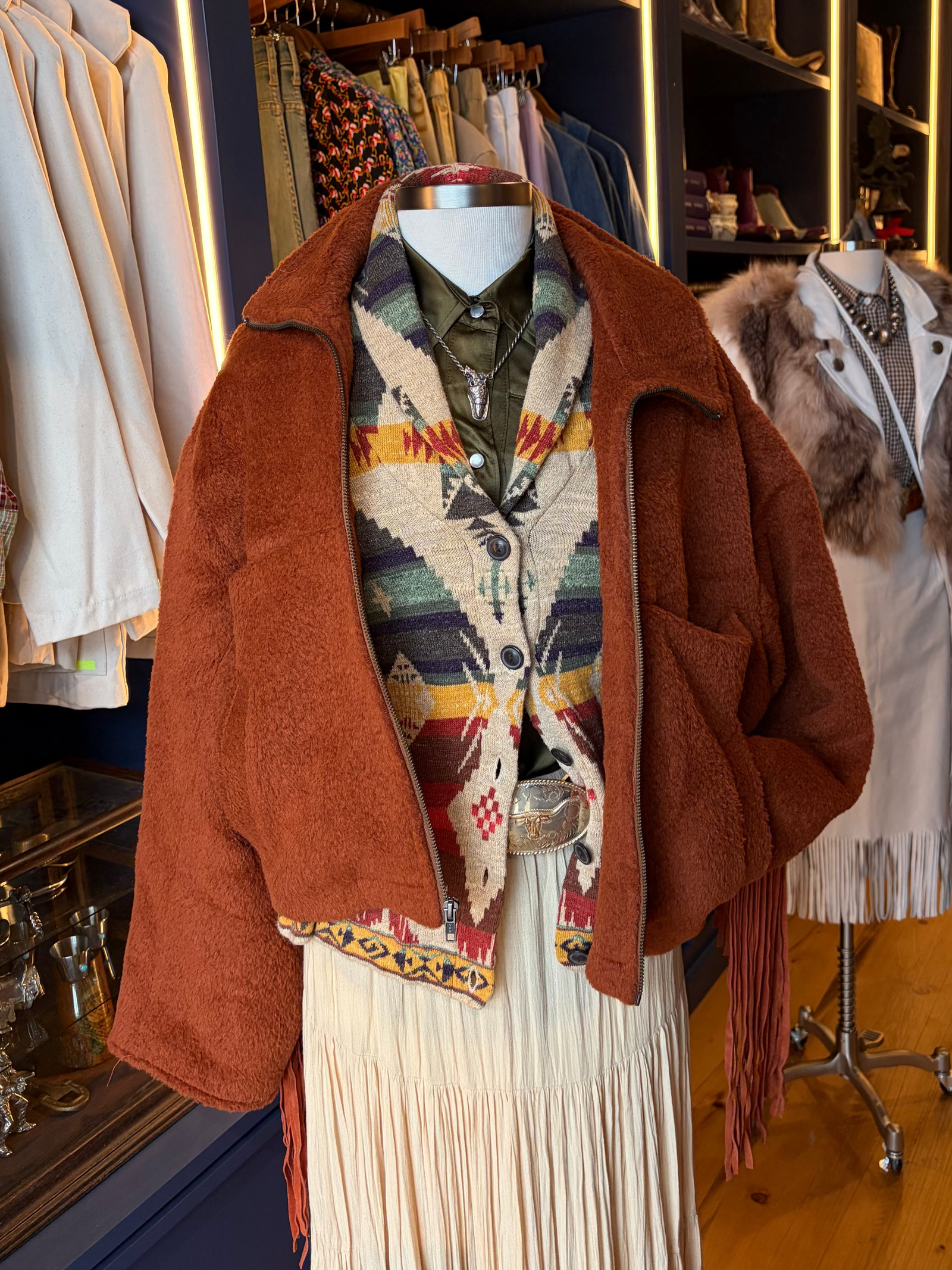 Ralph Lauren knit cropped cardigan with Southwestern Style