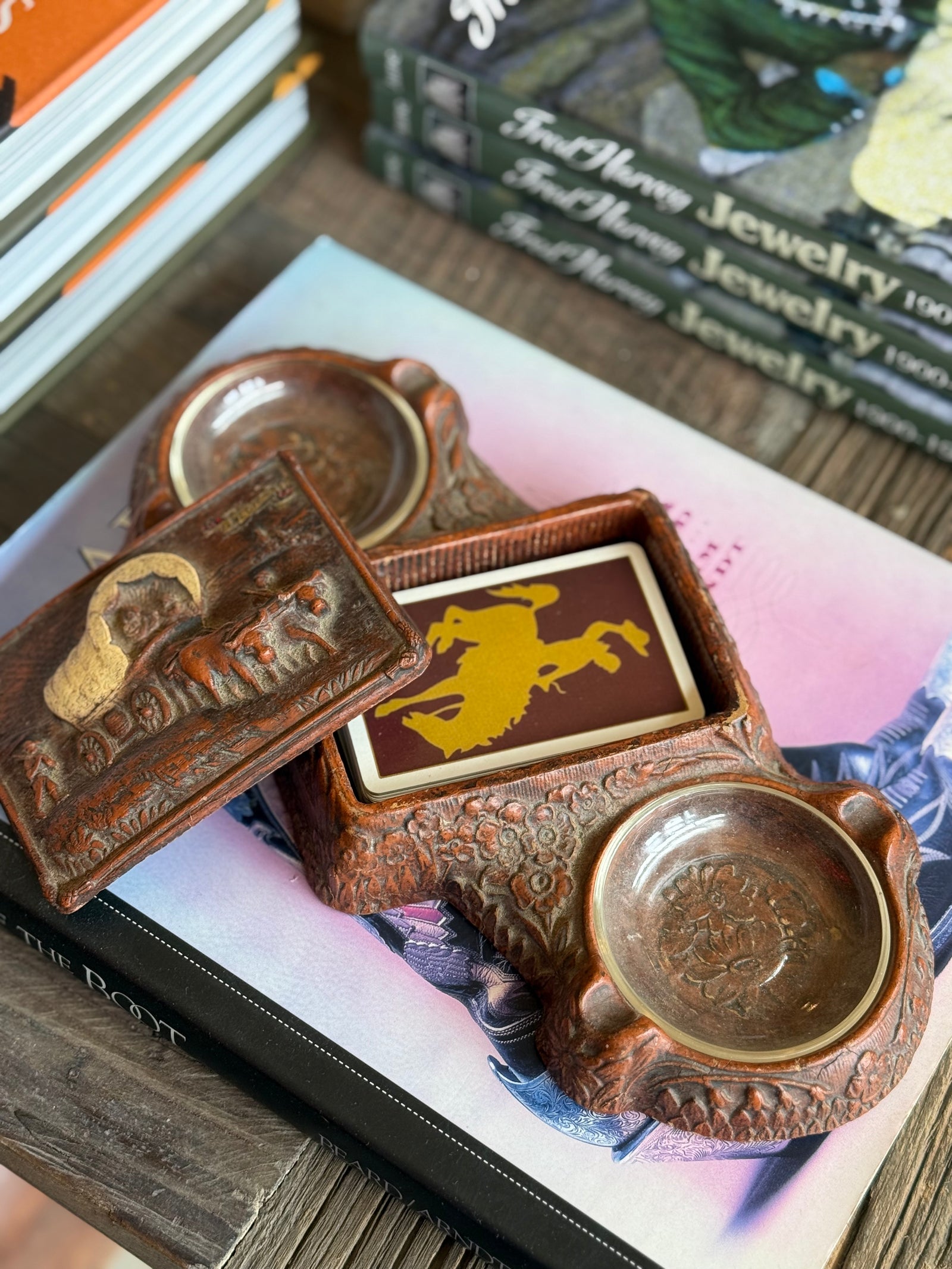 Vintage Two Sided Western Ash Tray