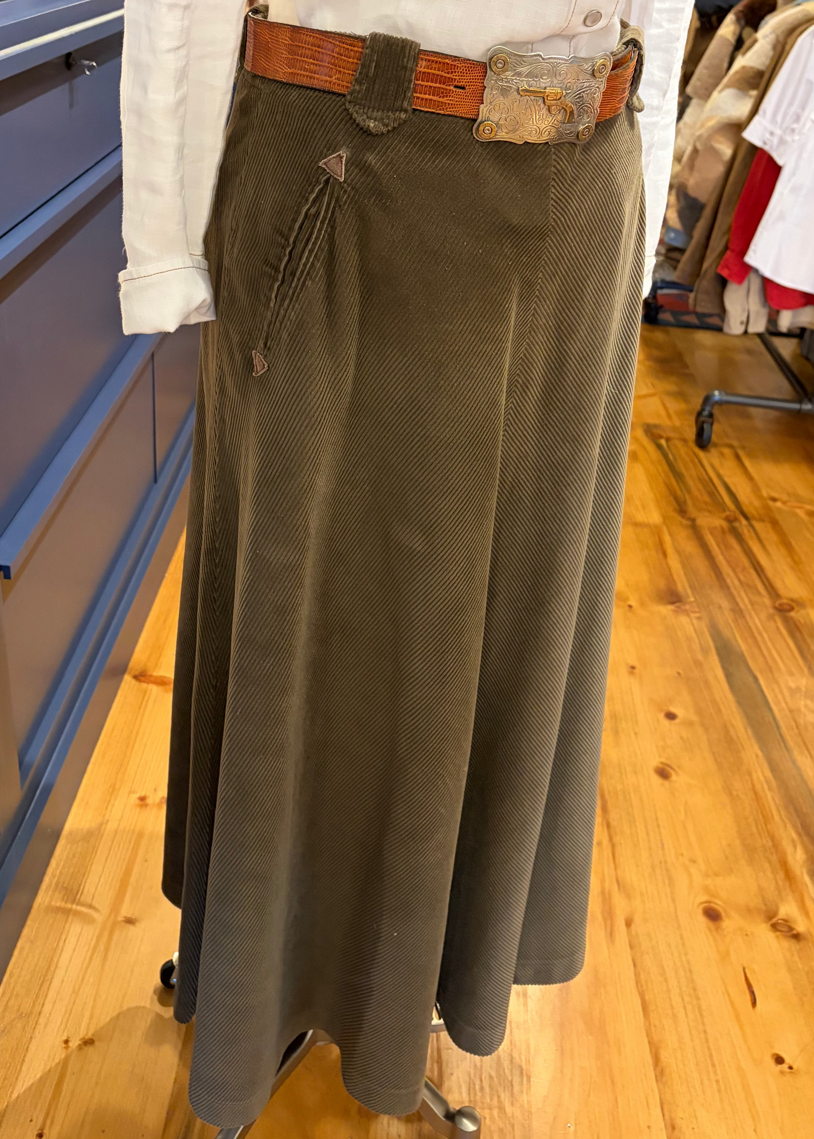 Ralph Lauren Country Corduroy Western Maxi Skirt