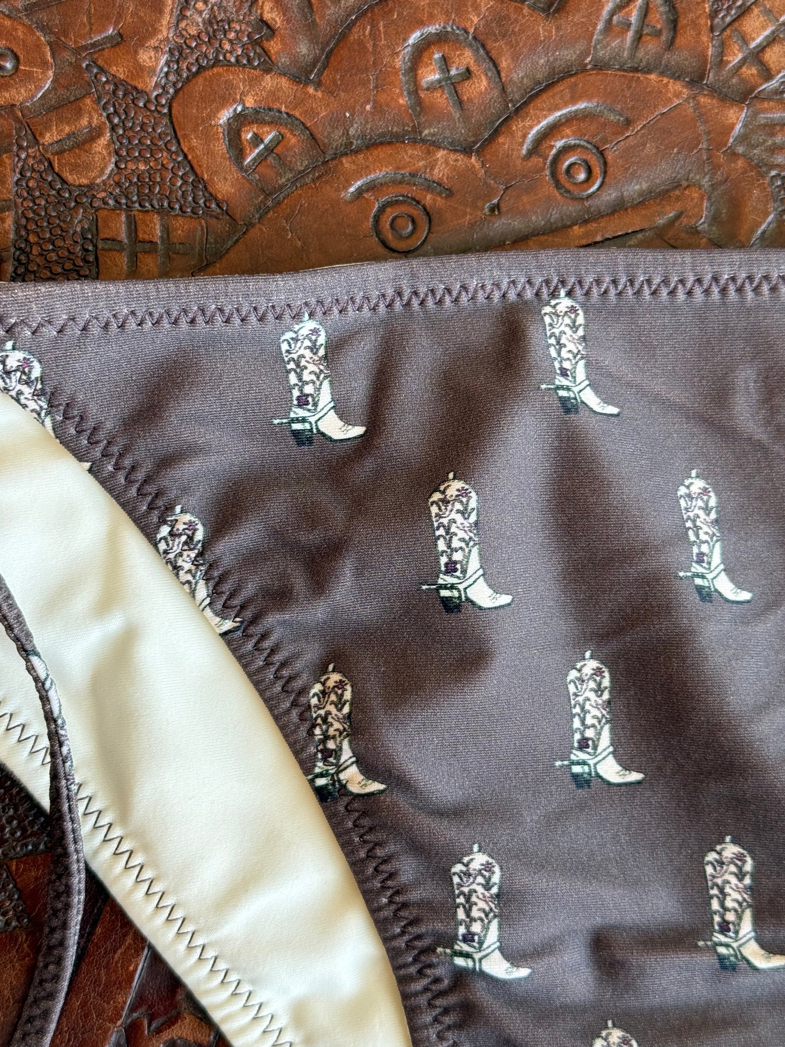 Brown Cowboy Bikini Bottoms