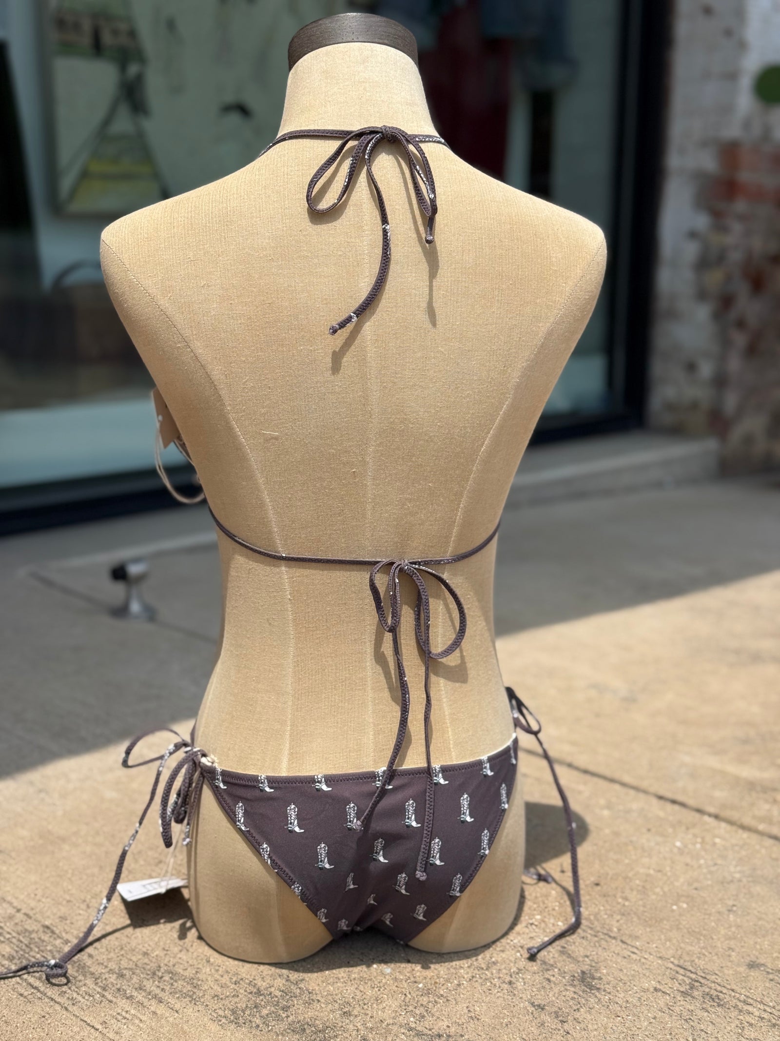 Brown Cowboy Bikini Bottoms