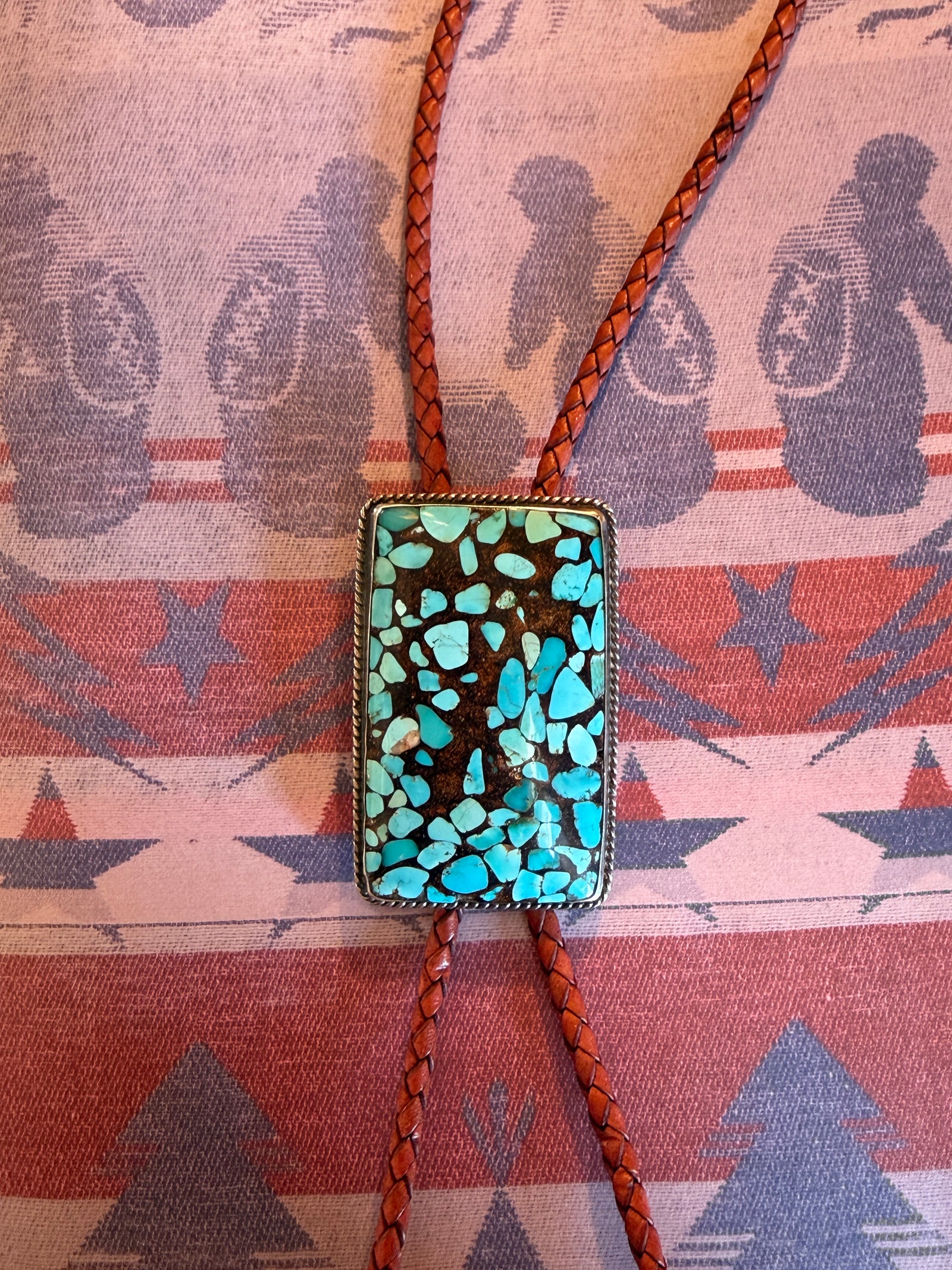 Turquoise & Silver Bolo Tie