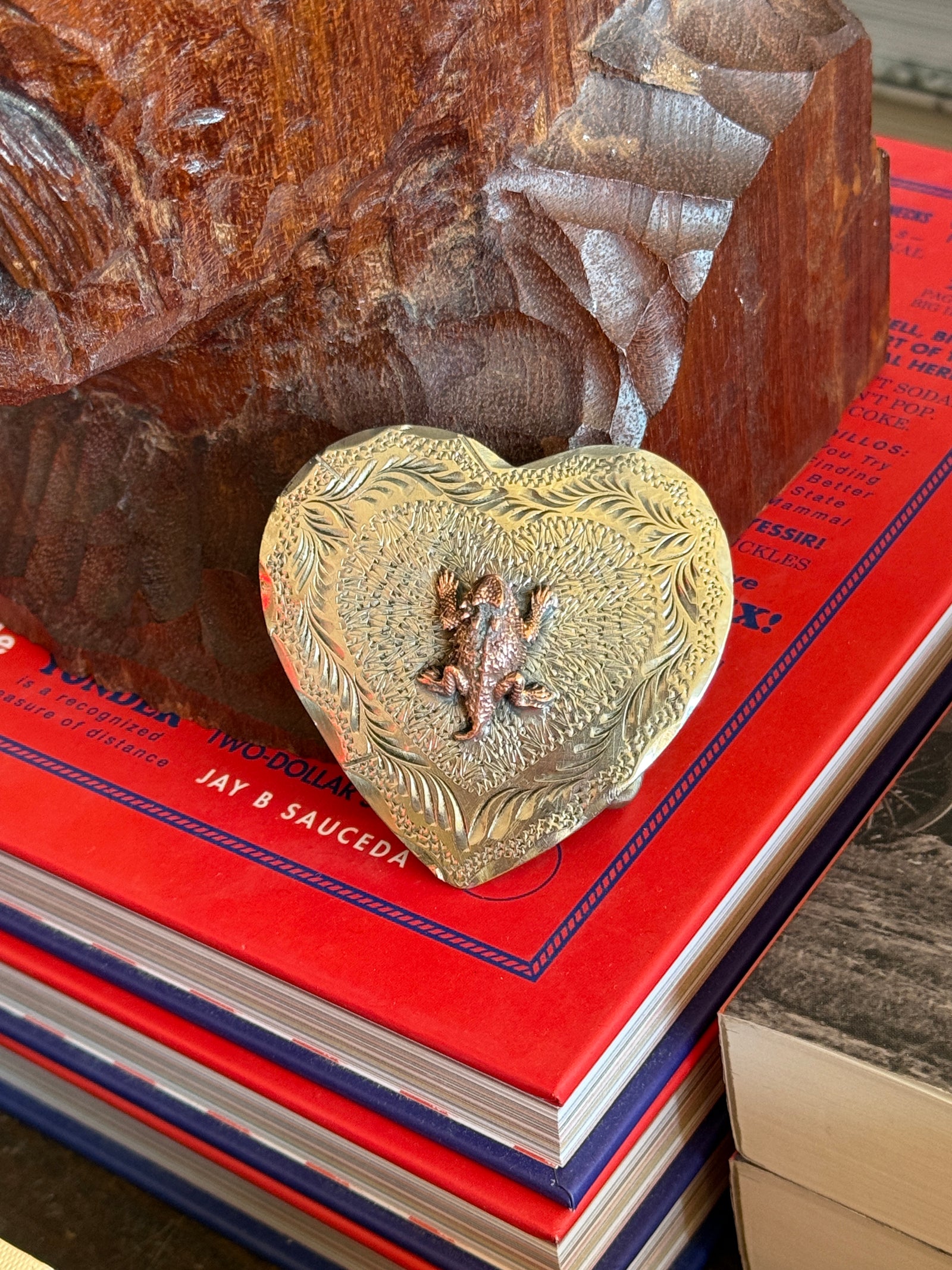 Heart Horned Frog Belt Buckle