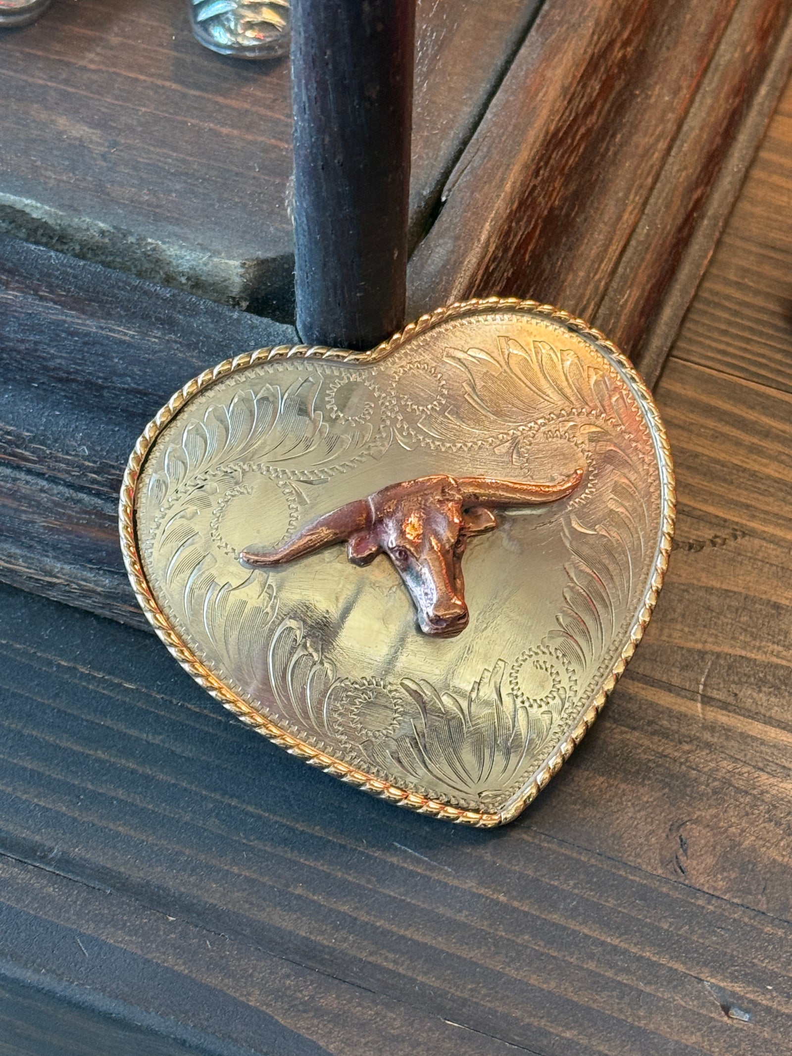 Longhorn Heart Belt Buckle