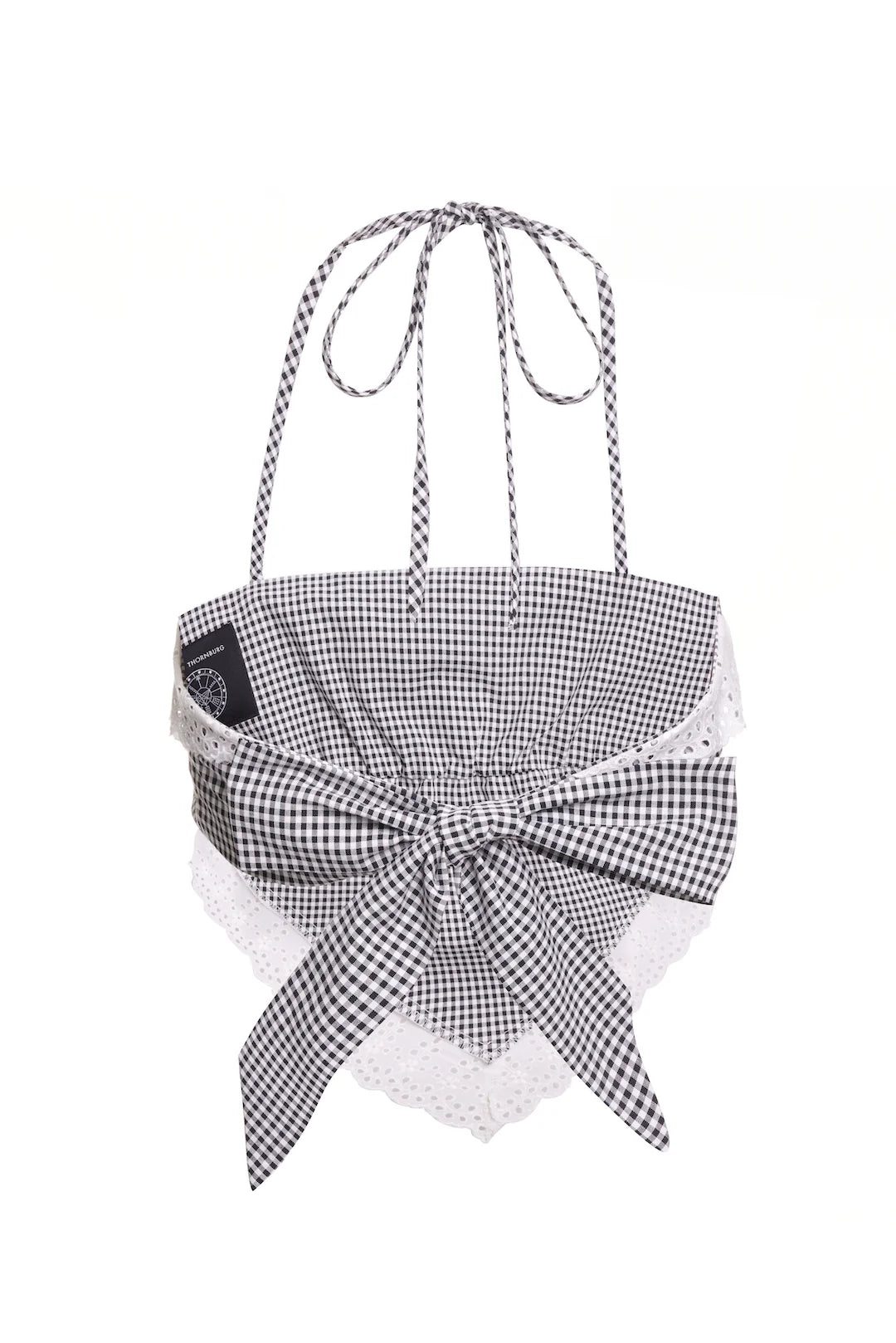 Black Petite Gingham Handkerchief Top