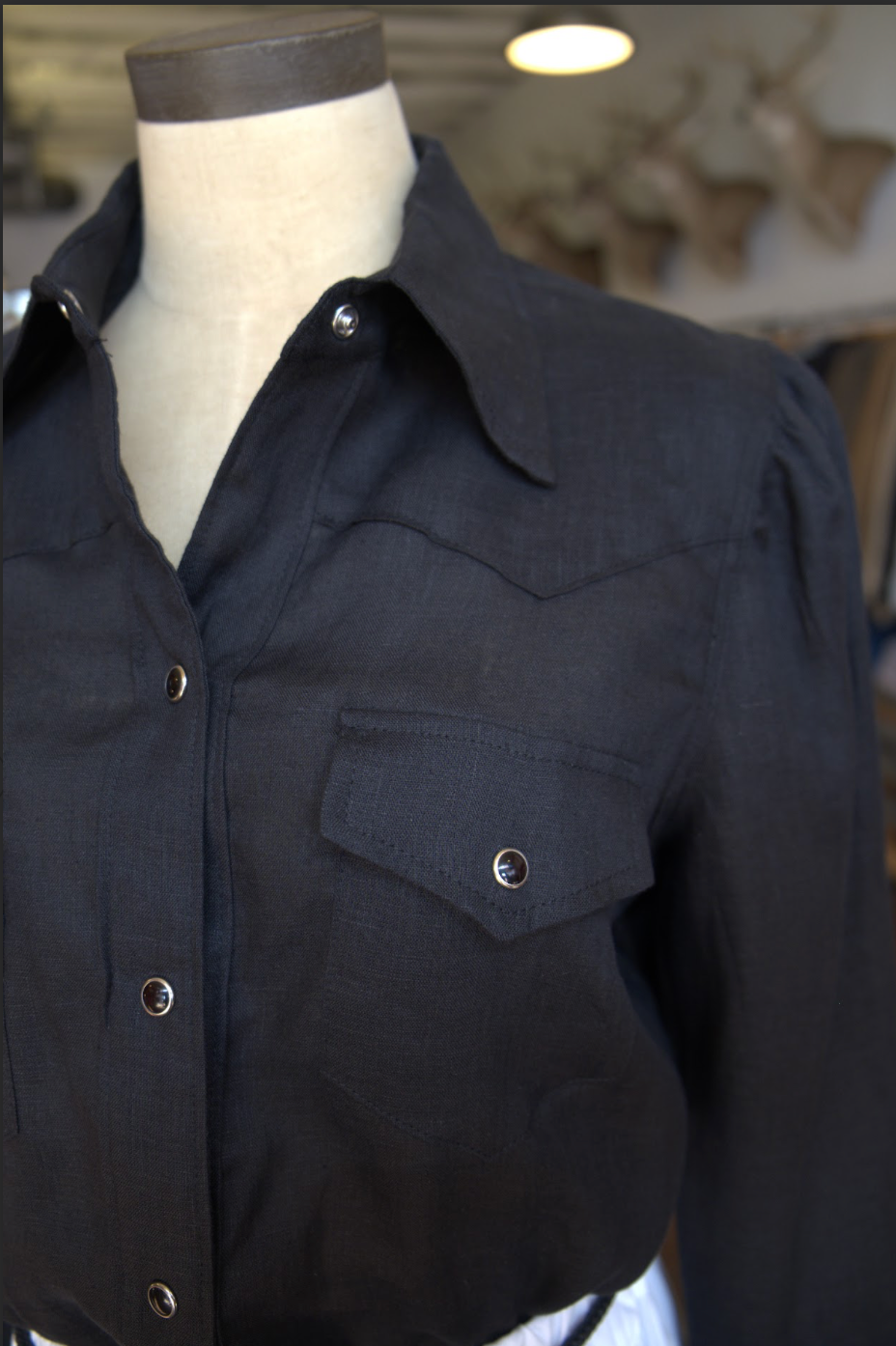 Linen Long Sleeve Western Shirt