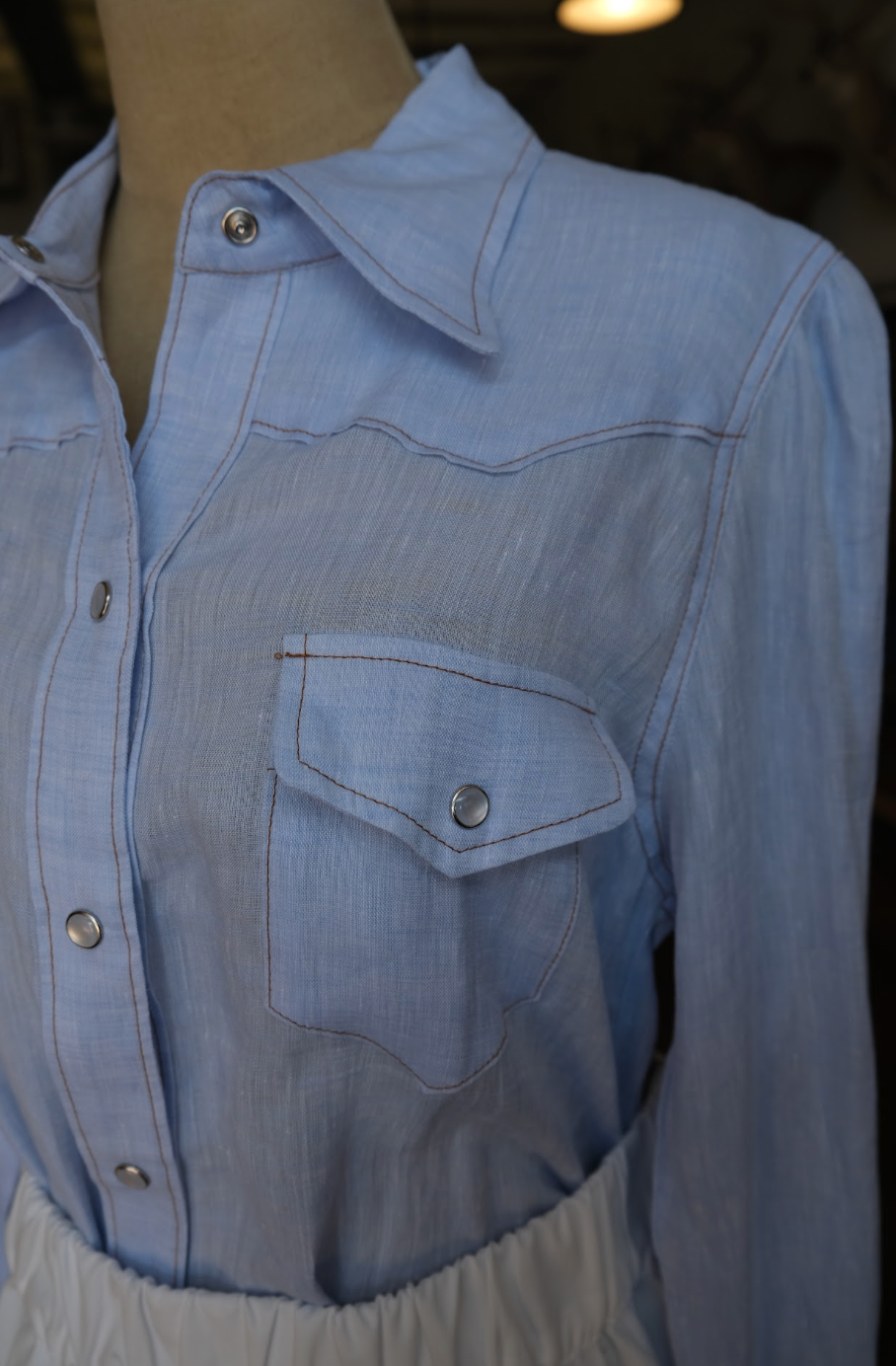 Linen Long Sleeve Western Shirt