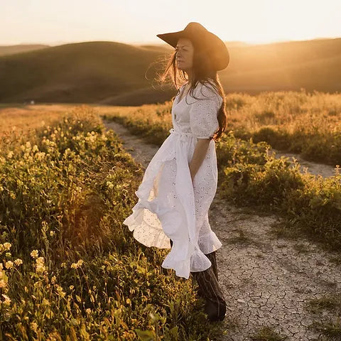 Wrap Dress White Eyelet