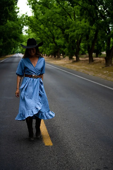 Chambray Wrap Dress