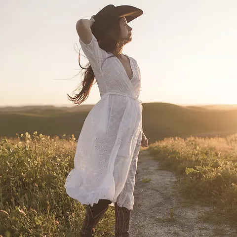 Wrap Dress White Eyelet