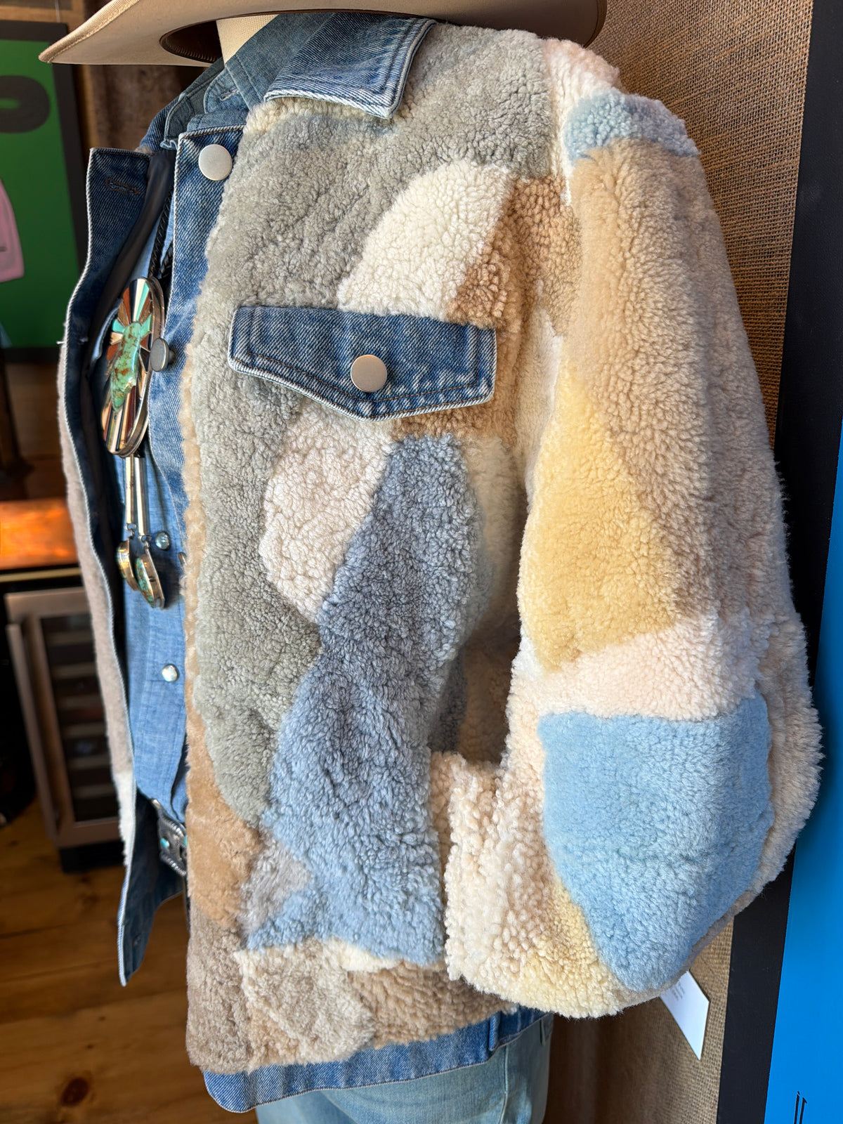 Denim Shearling Trucker Jacket