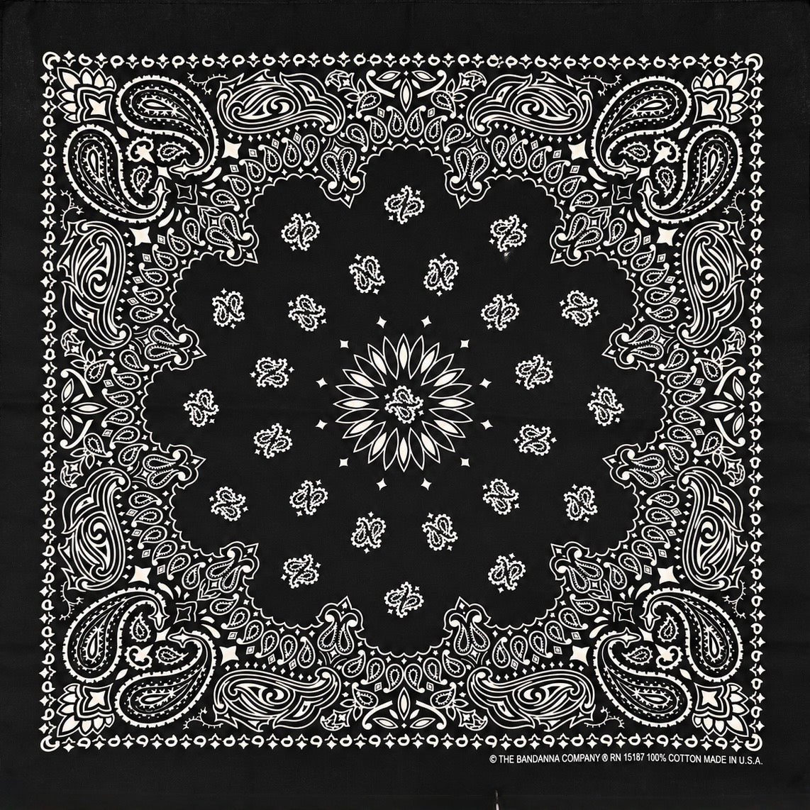 Small Black Paisley Bandana