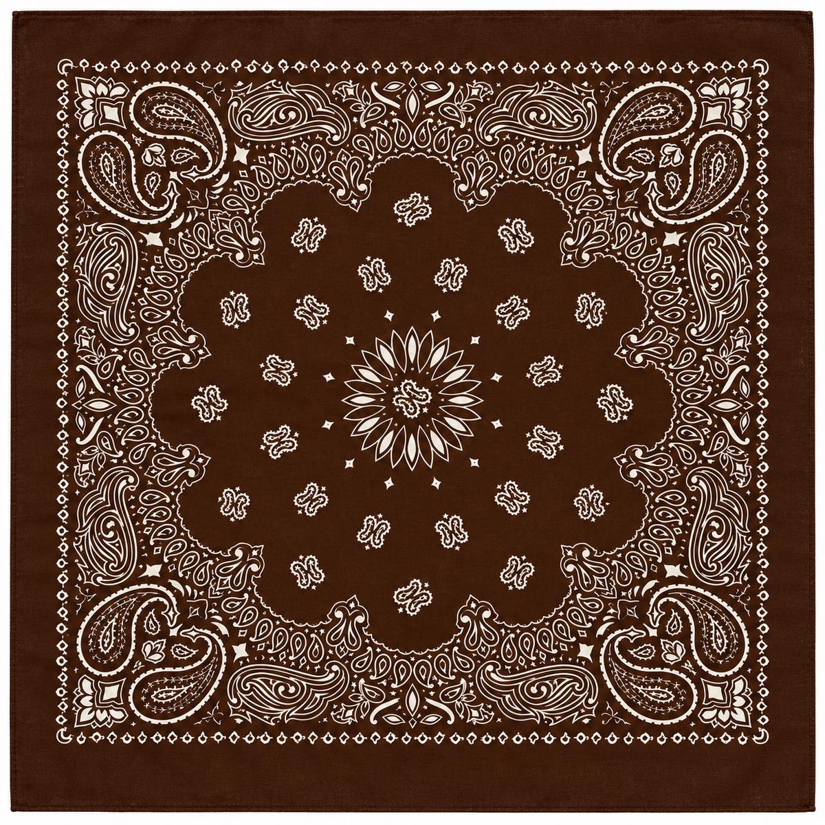 Small Chocolate Brown Paisley Bandana