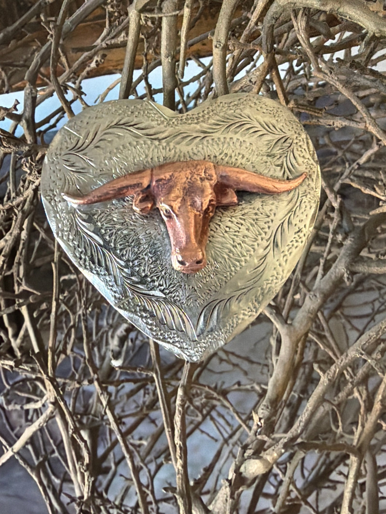 Longhorn Heart Buckle ( small )