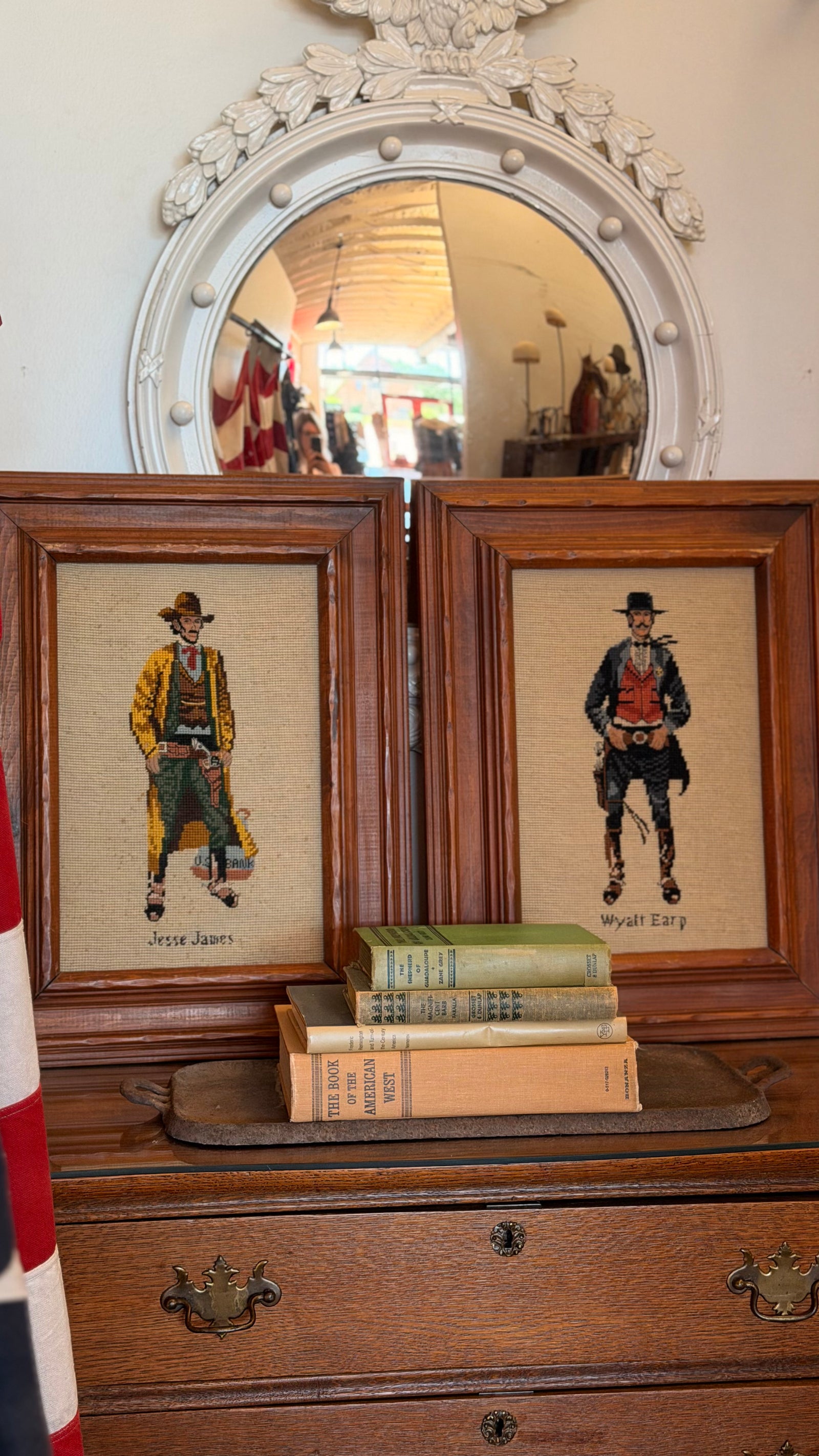 Needlepoint Jesse James & Wyatt Earp