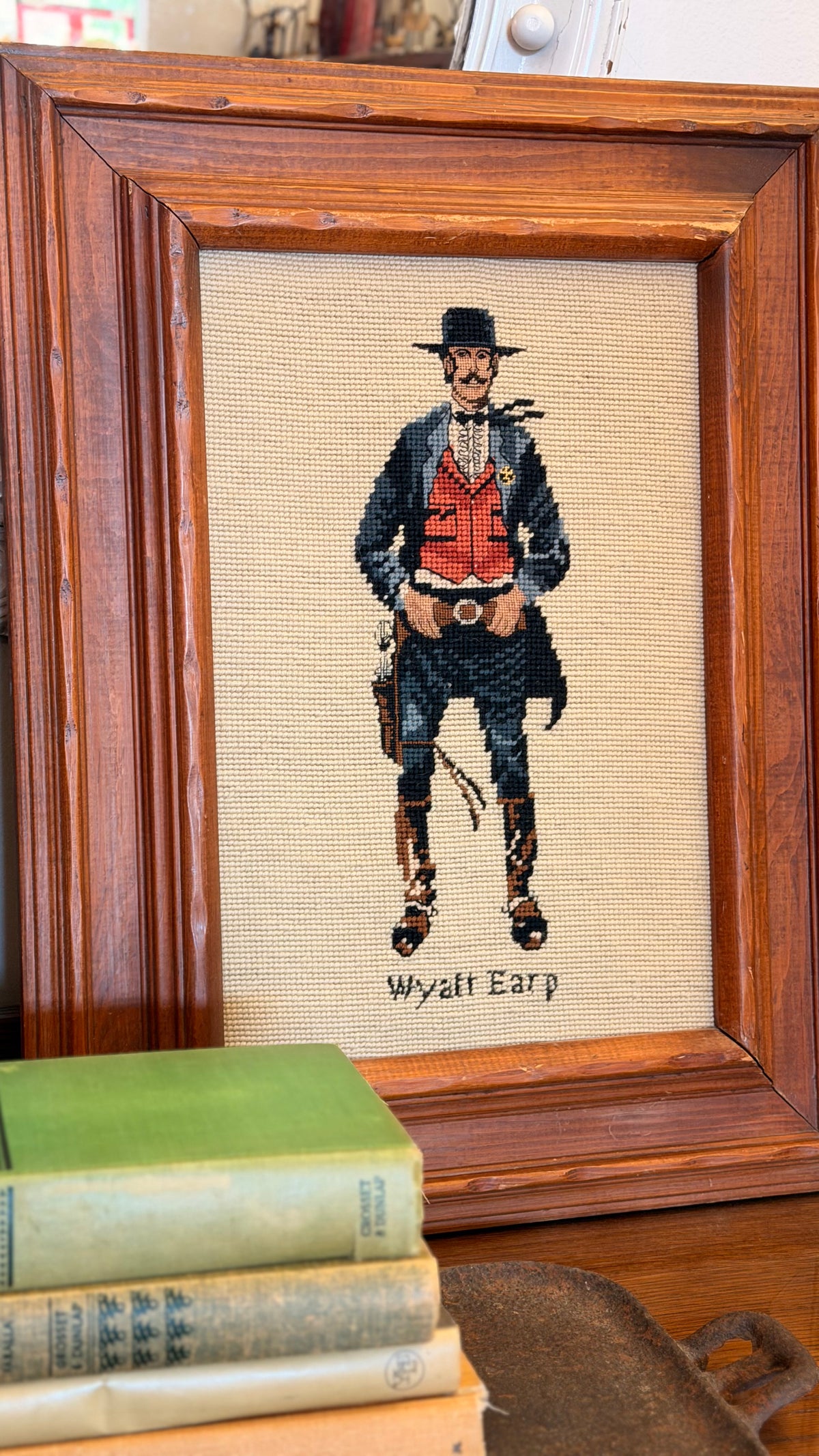 Needlepoint Jesse James & Wyatt Earp