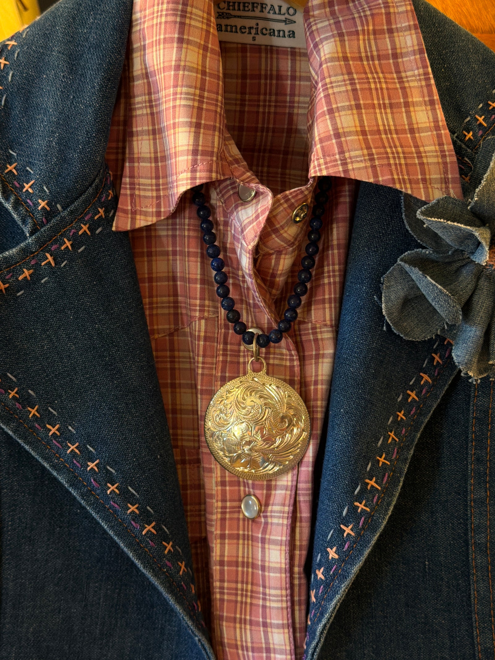 Lapis and Silver Coin Necklace