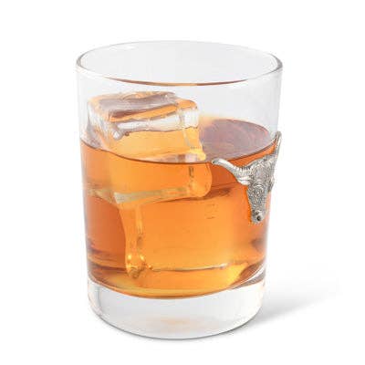 Long Horn Double Old Fashion Bar Glass Set of 2