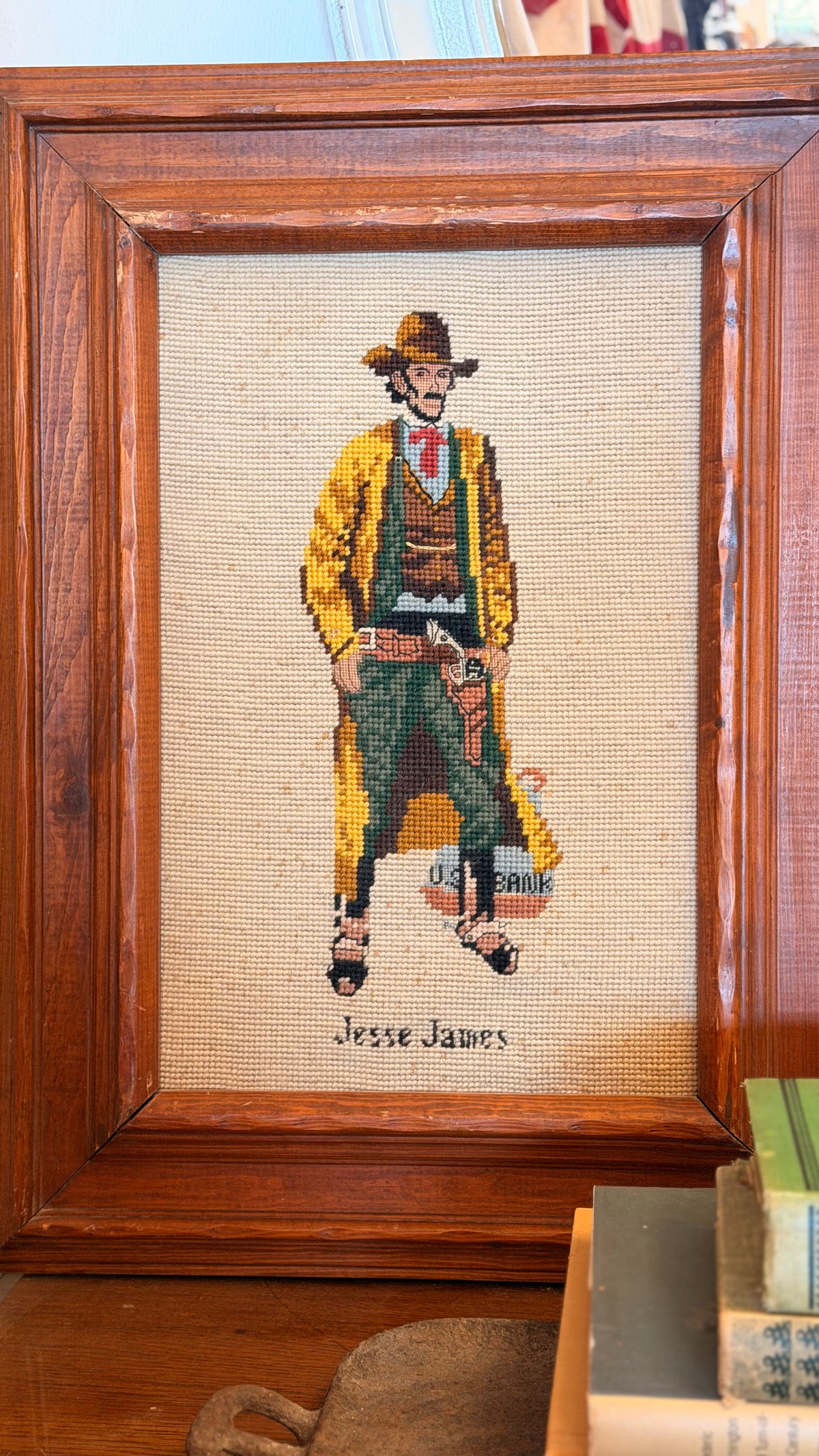 Needlepoint Jesse James & Wyatt Earp