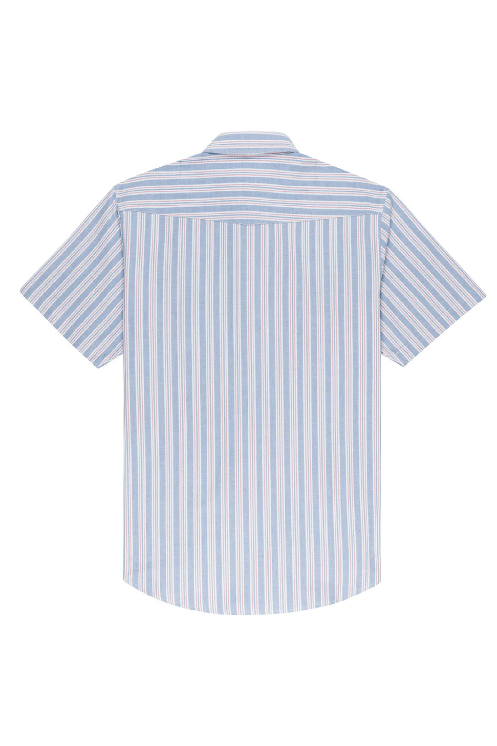 Oxford Red and Blue Stripe Western Shirt