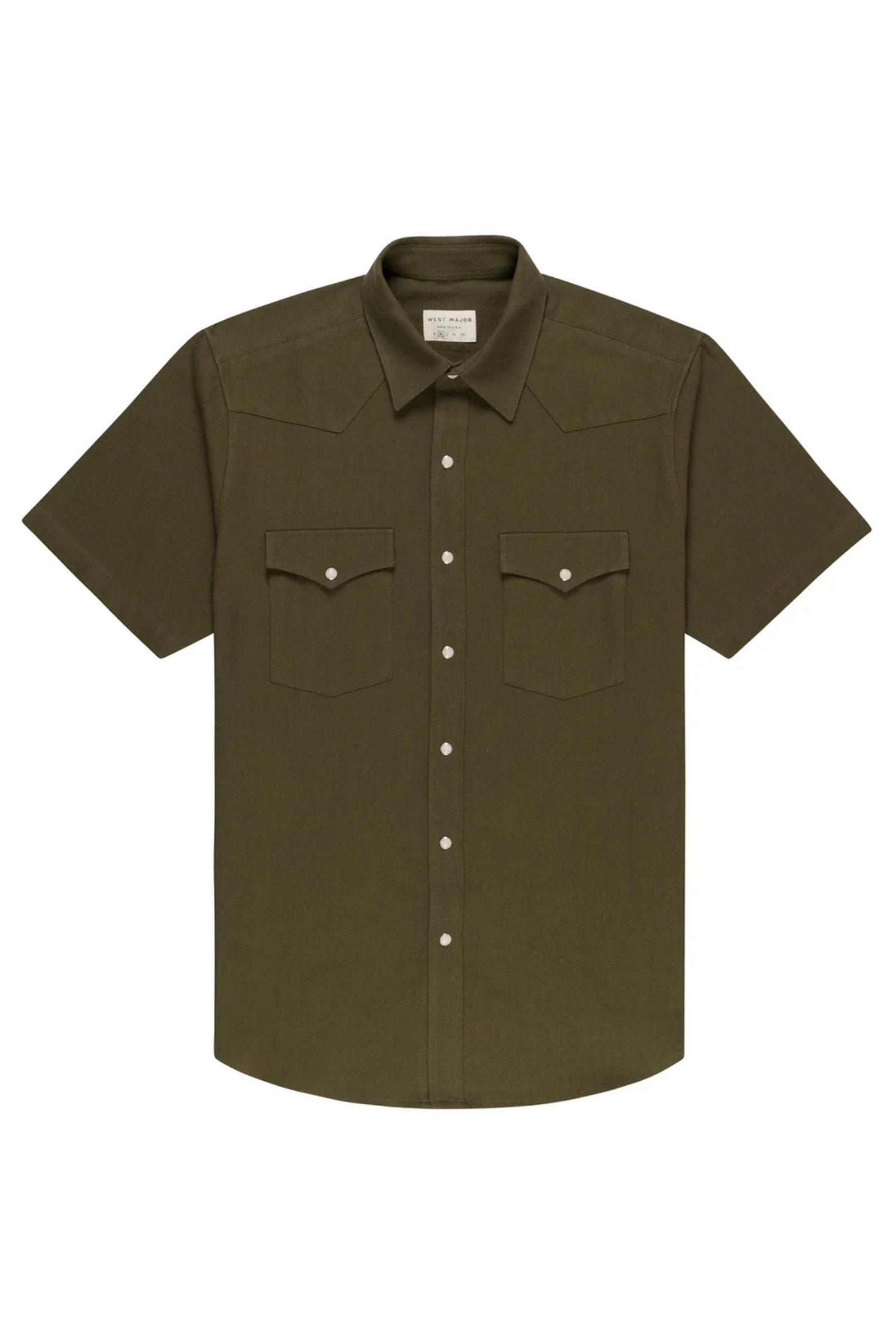 Slub Cotton Olive Drab Western Shirt