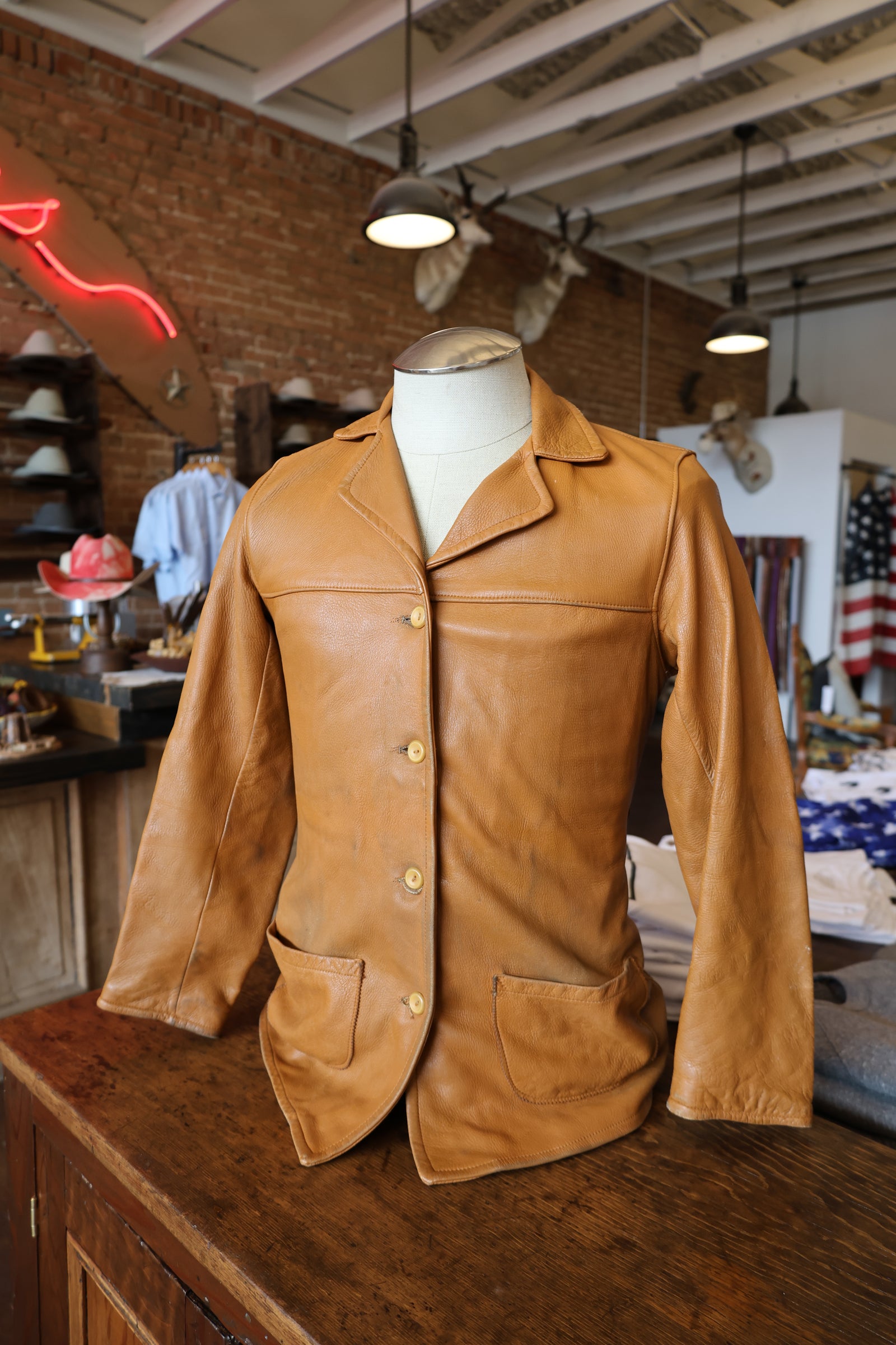 Vintage Camel Leather Jacket