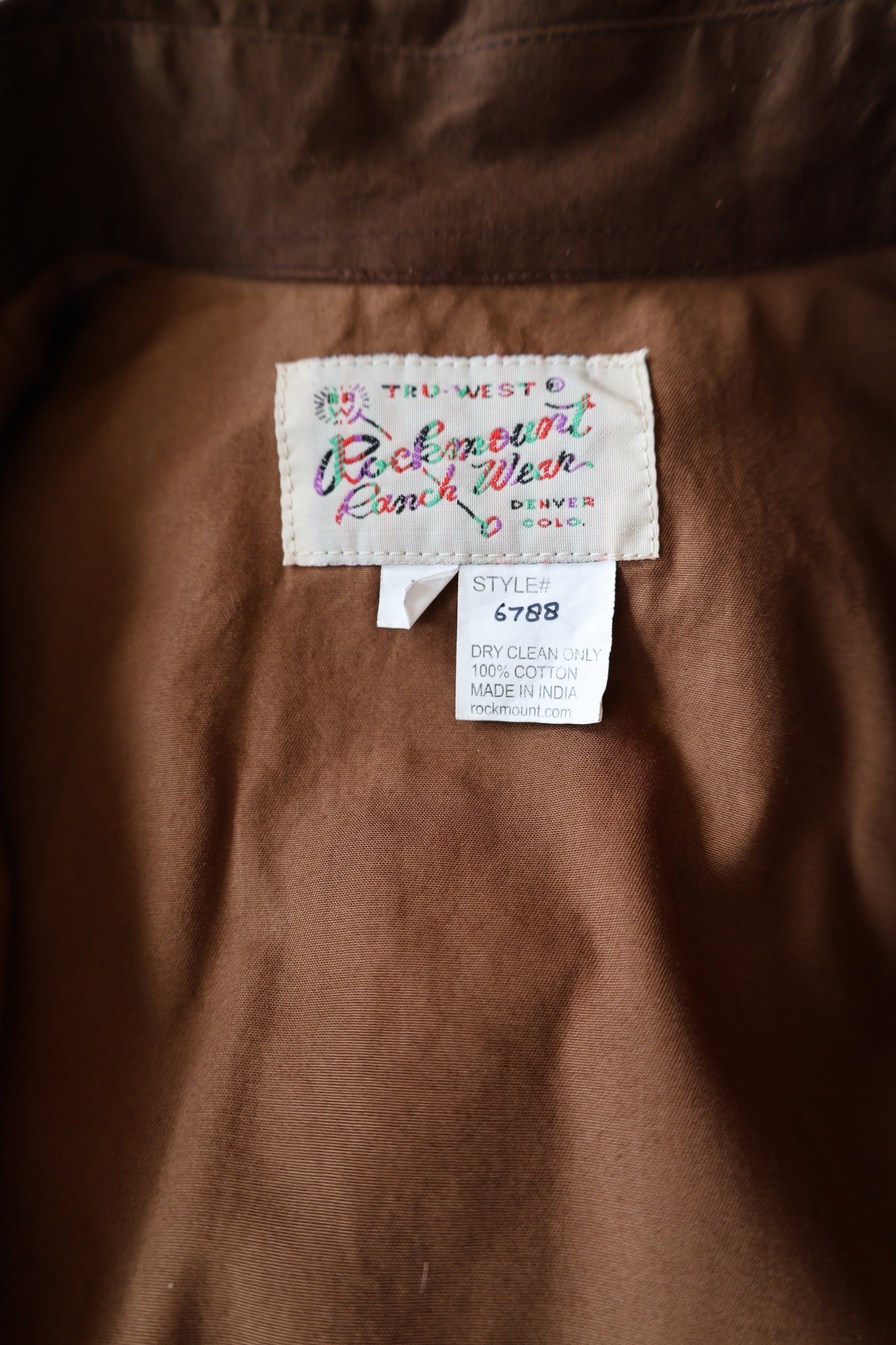 Vintage Rockmount Ranch Wear Brown Cow Western Shirt