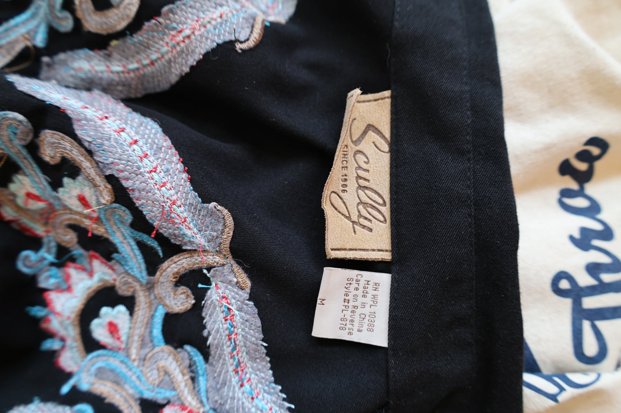 Vintage Scully Black Feather Western Shirt