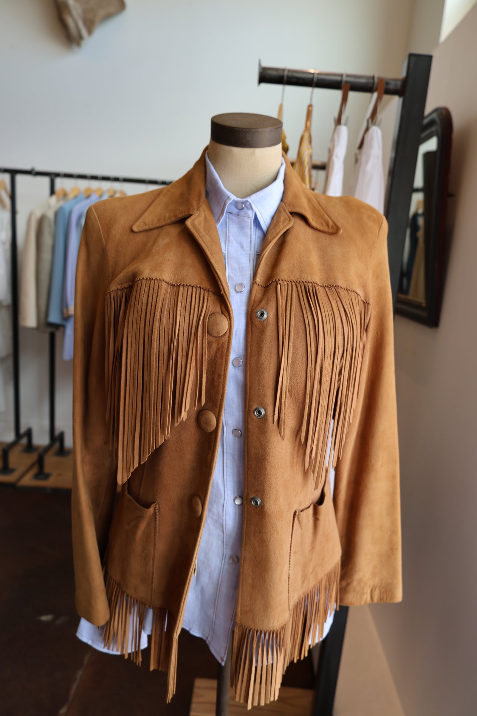 Vintage Camel Fringe Jacket