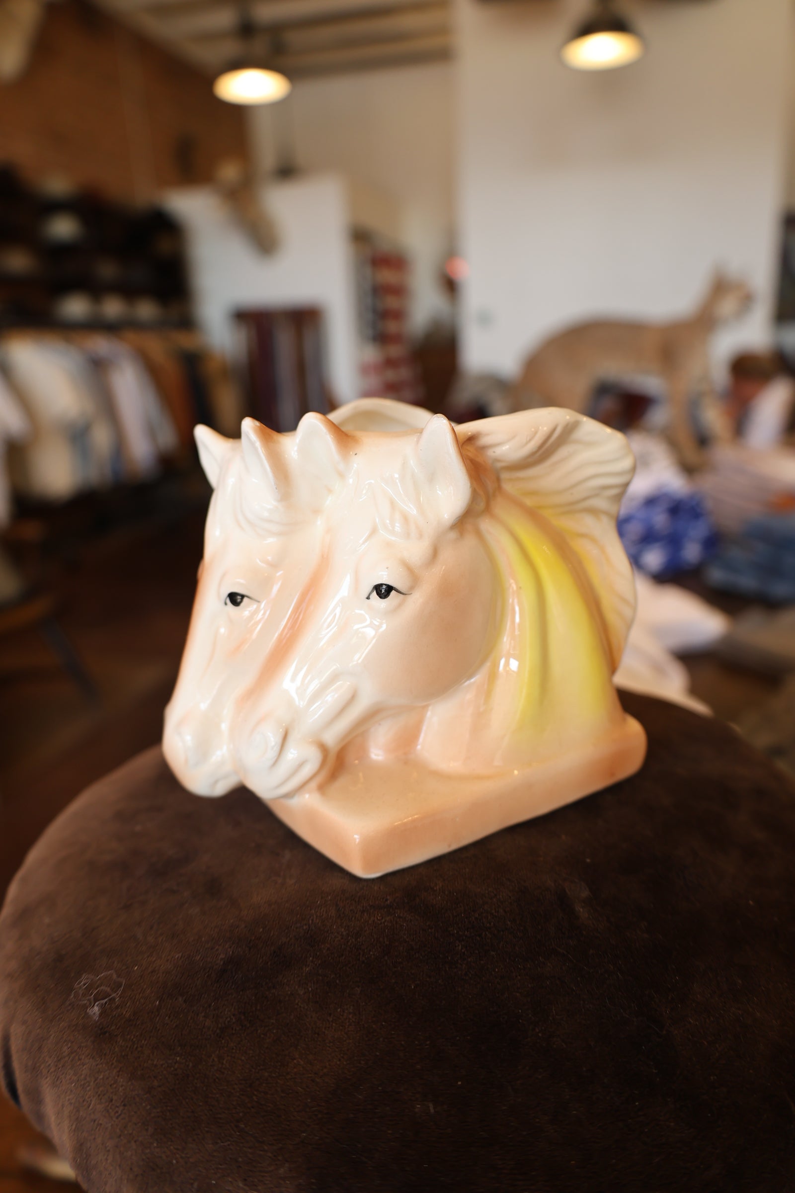 Vintage Two Horse Head Vessel