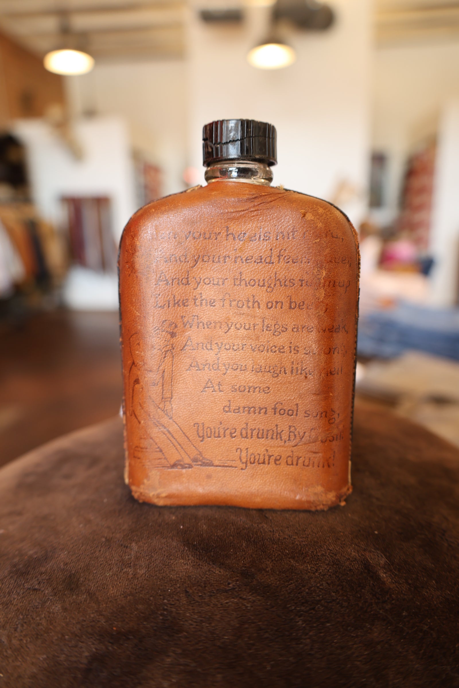 Vintage Anco Leather Flask