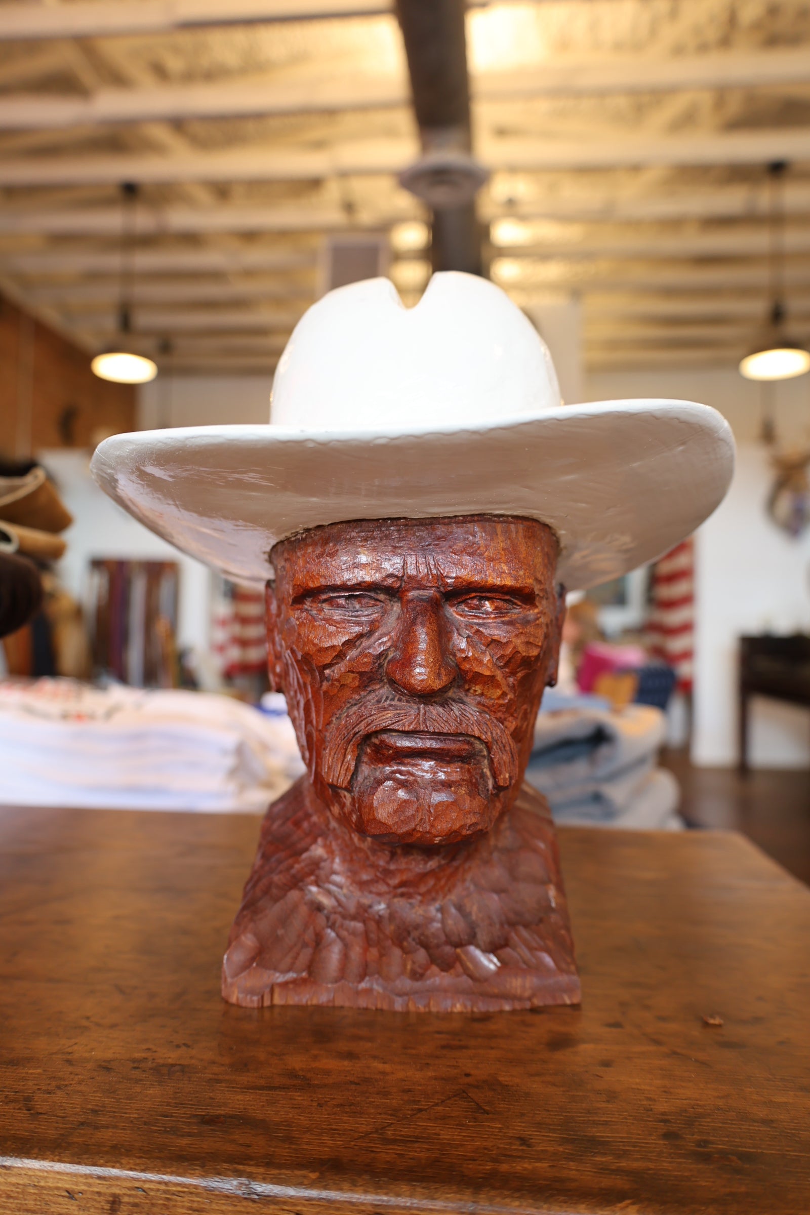 Vintage Carved Wood Sculpture
