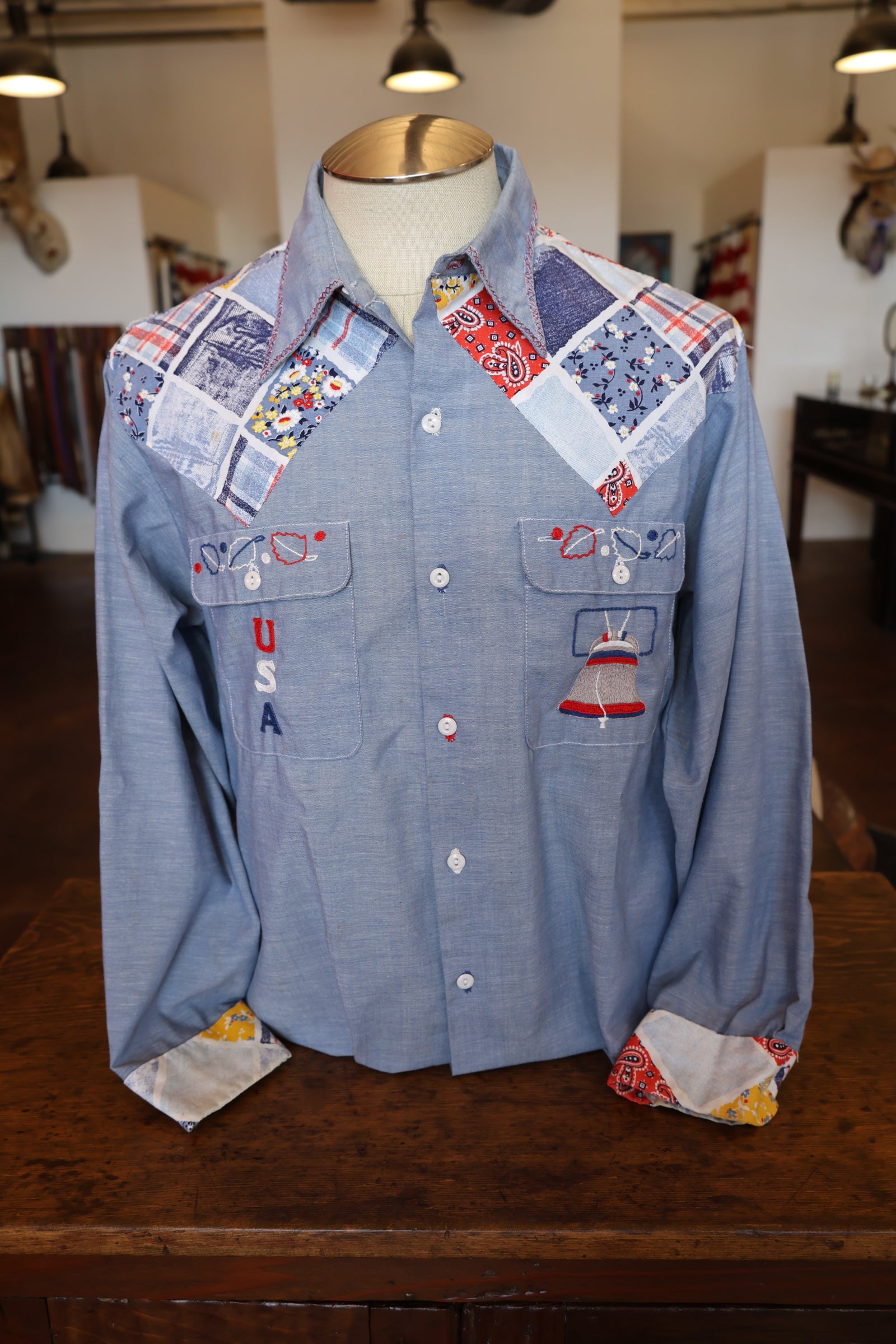 Vintage Americana Chambray Western Shirt