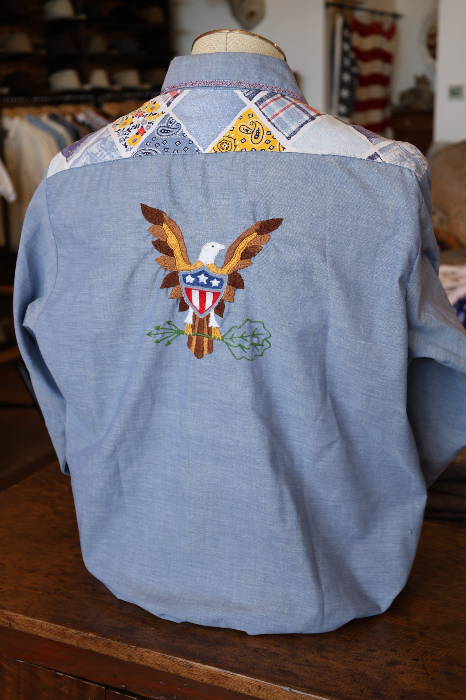 Vintage Americana Chambray Western Shirt