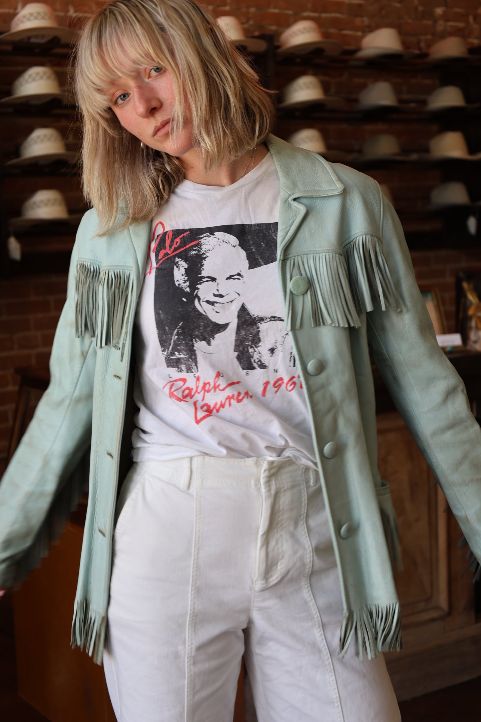 Rare Vintage Heldt's Mint Fringe Jacket