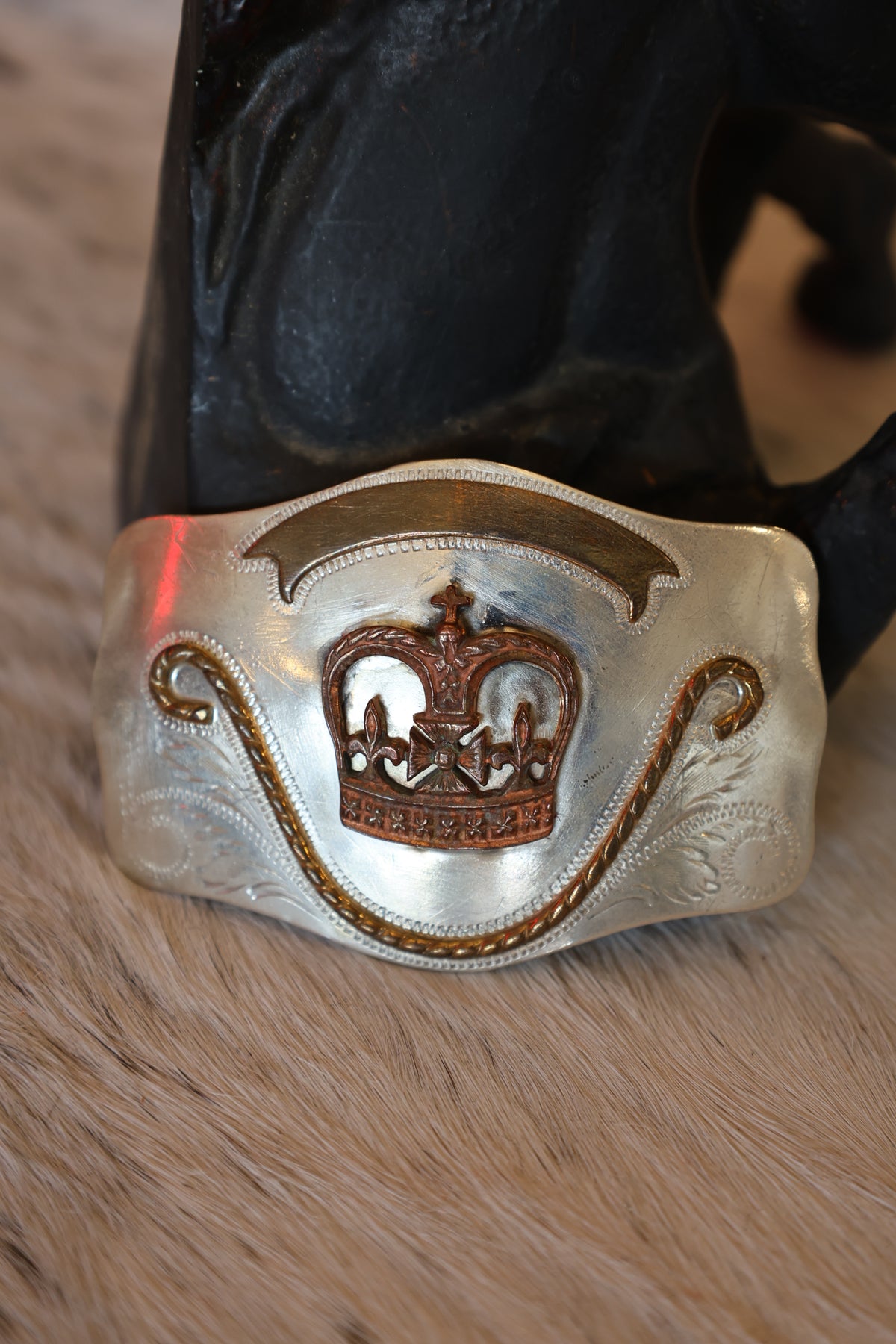 Vintage Crown Belt Buckle